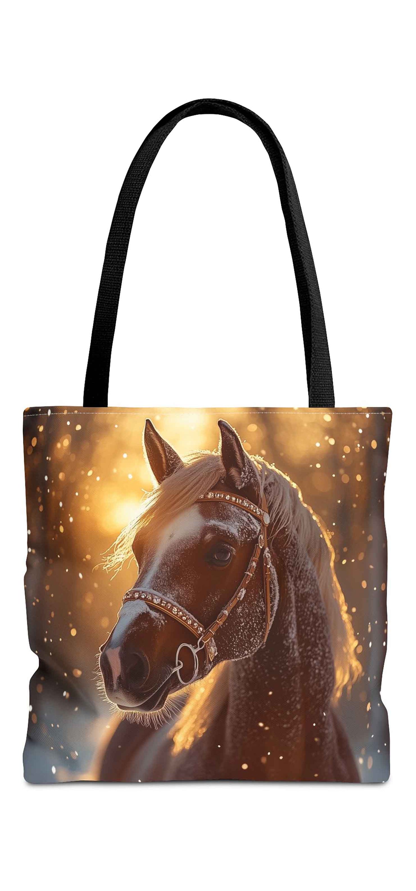 Frosted Elegance Winter Horse Tote Bag