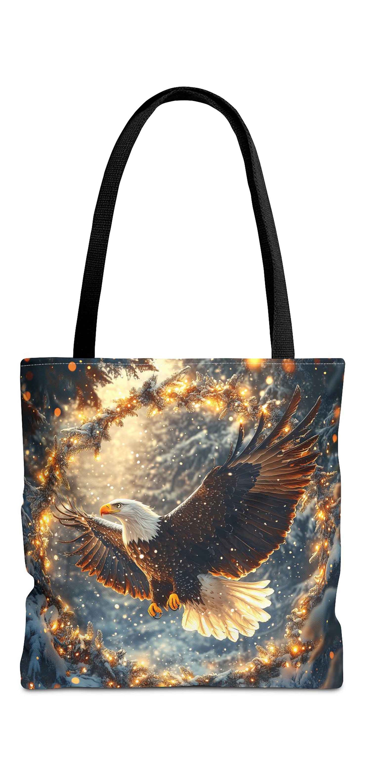 Winter Wreath Guardian Eagle Tote Bag