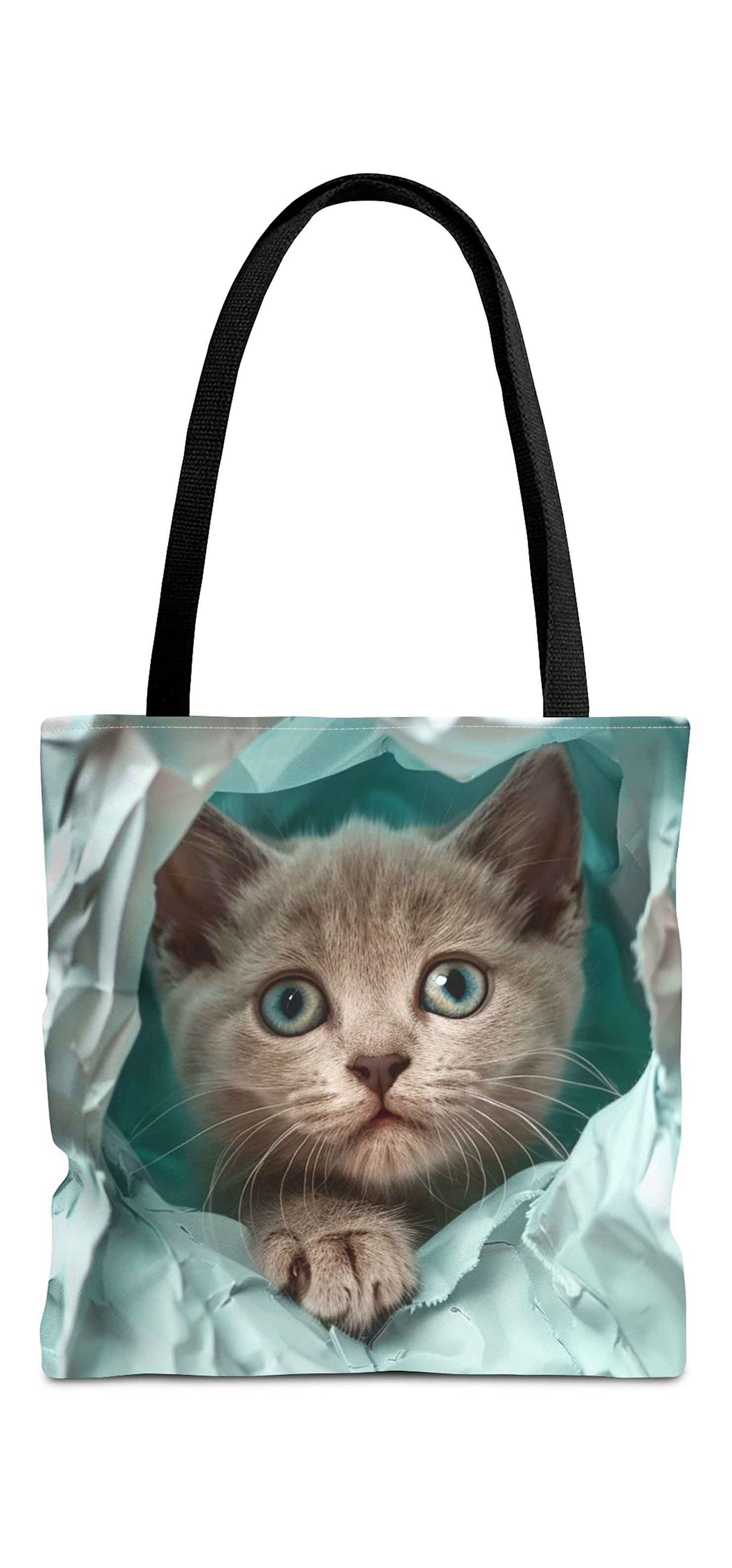 Peekaboo Kitten Tote Bag