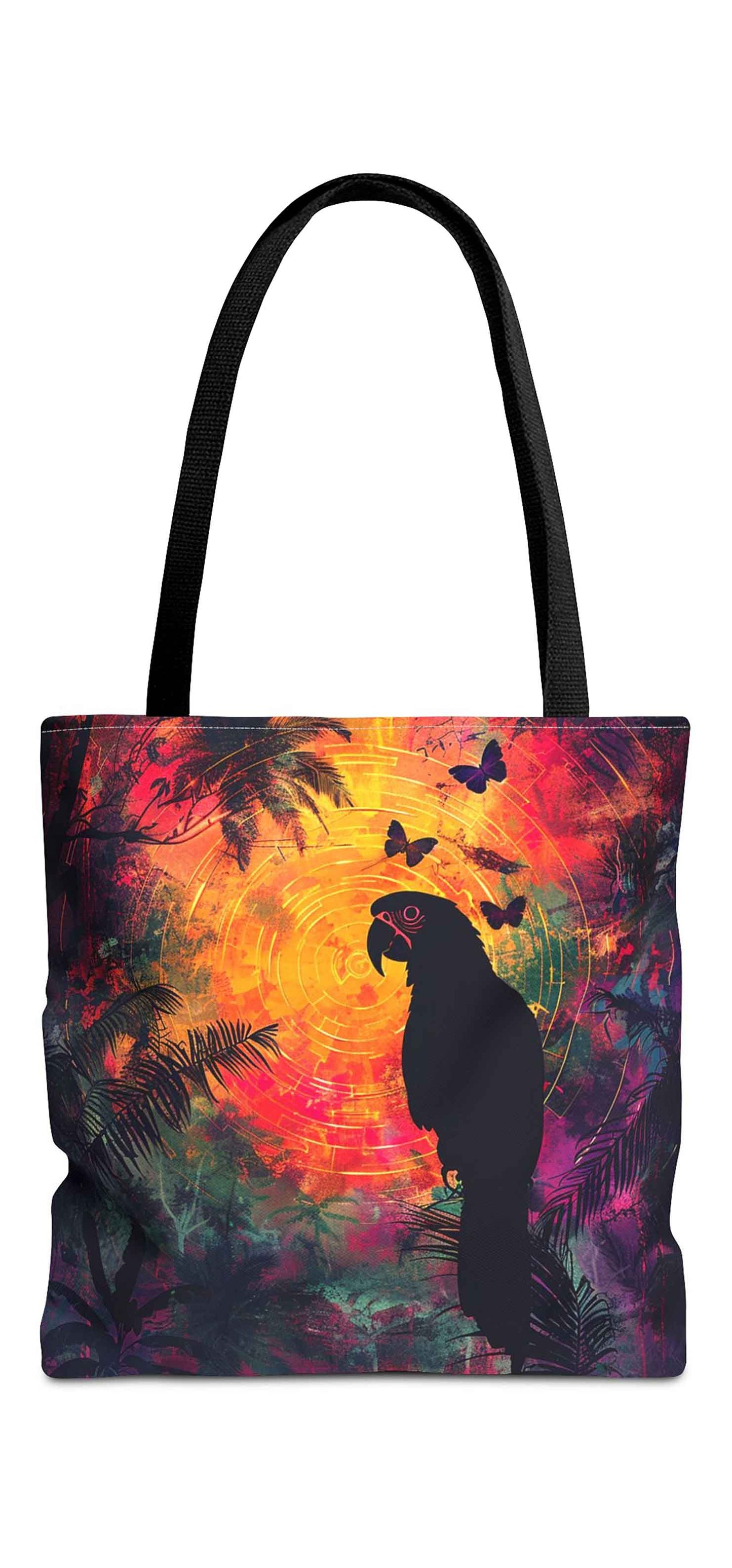 Tropical Twilight Parrot Tote Bag