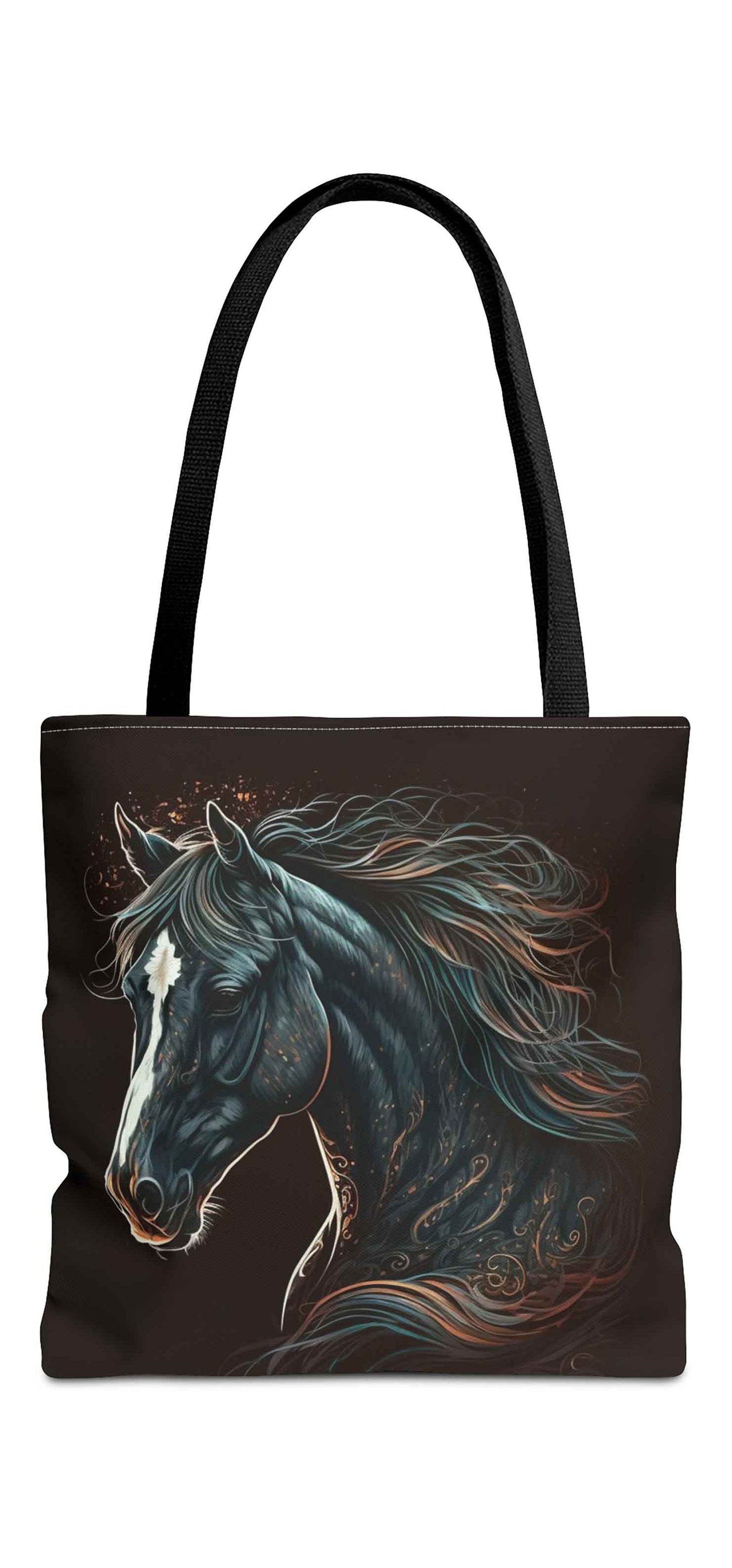 Elegant Black Horse Tote Bag