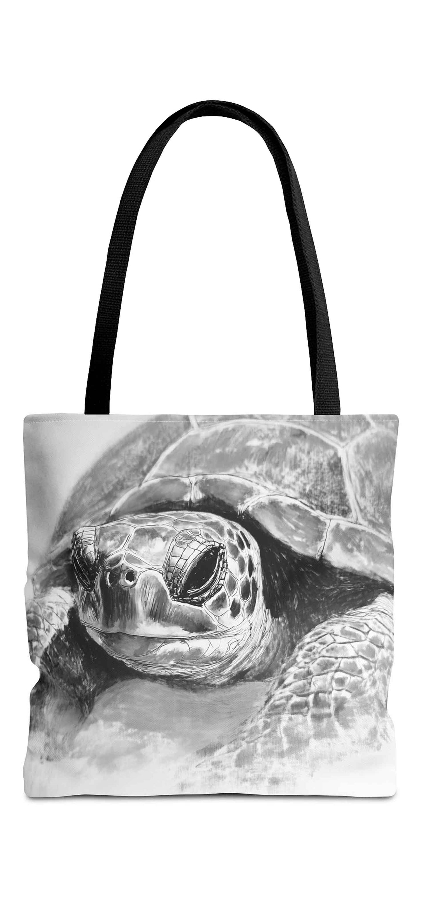 Monochrome Turtle Tote Bag