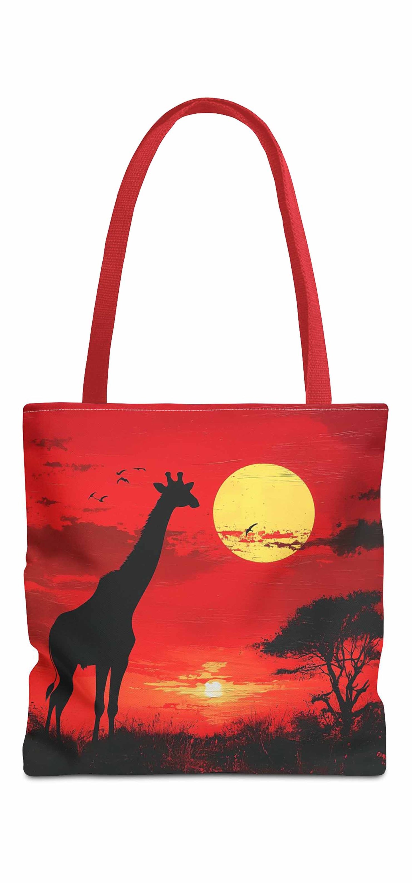Crimson Safari Giraffe Tote Bag