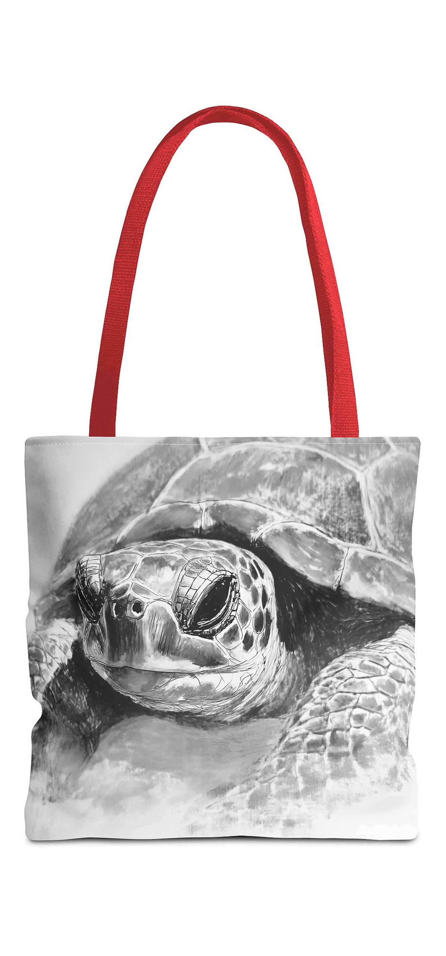 Monochrome Turtle Tote Bag
