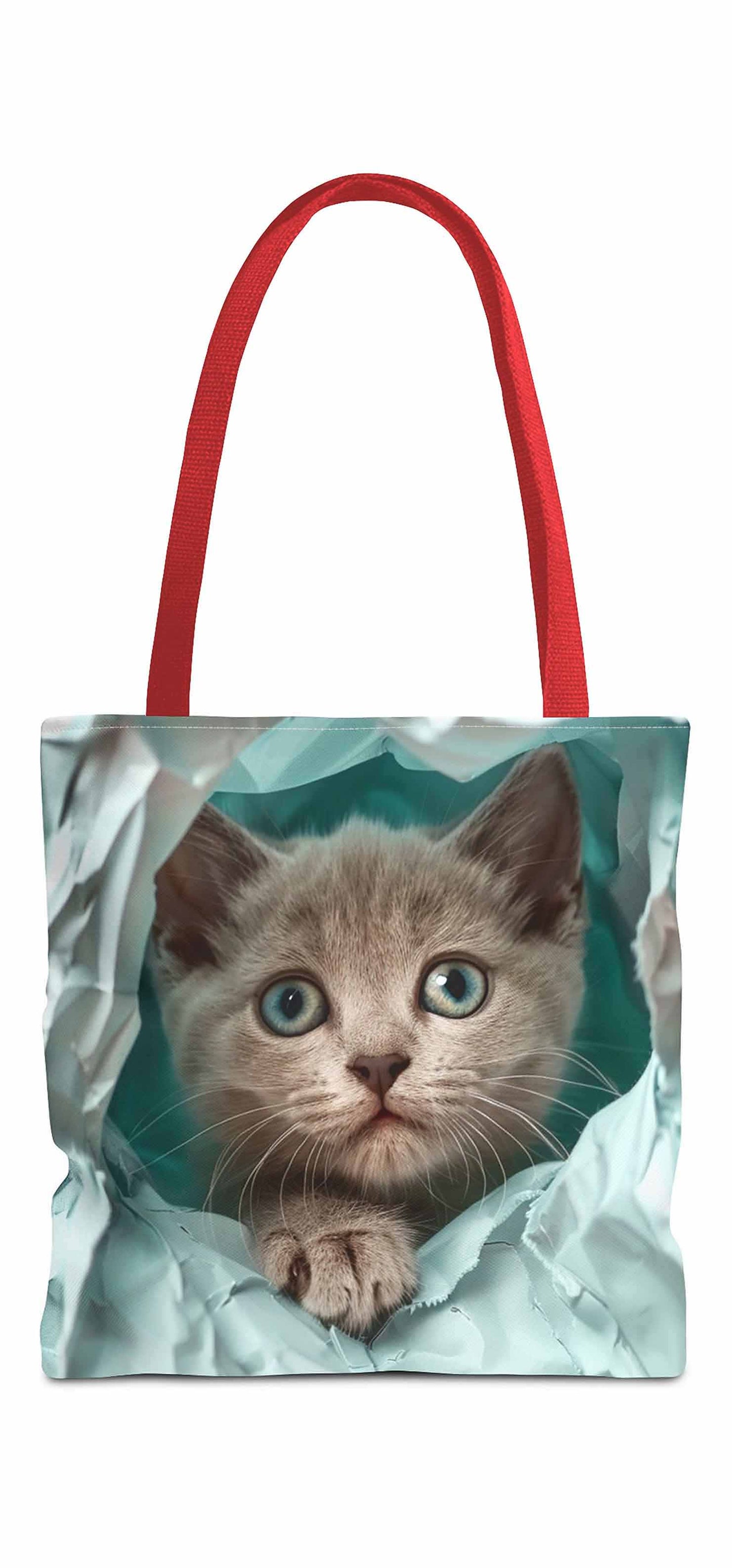 Peekaboo Kitten Tote Bag