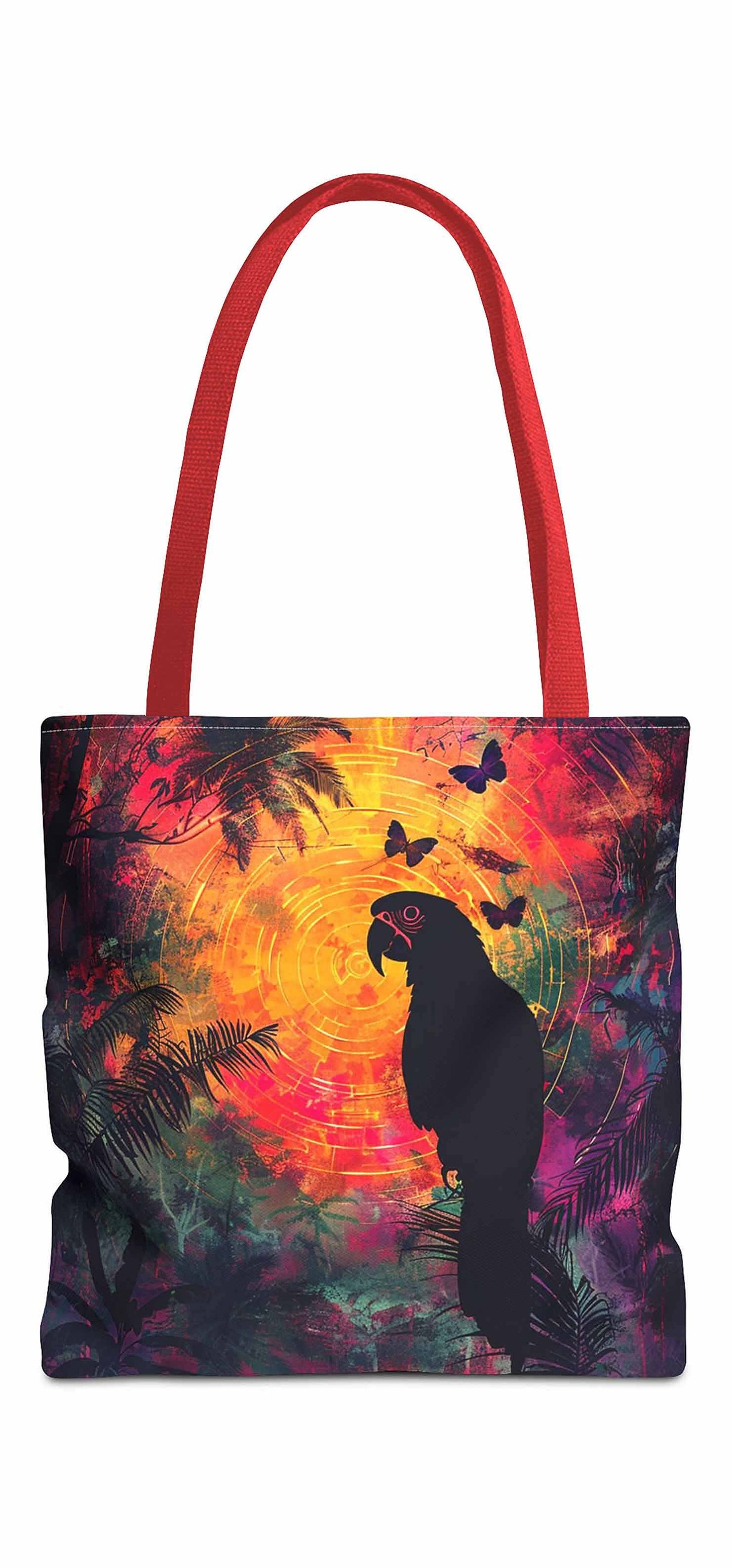 Tropical Twilight Parrot Tote Bag