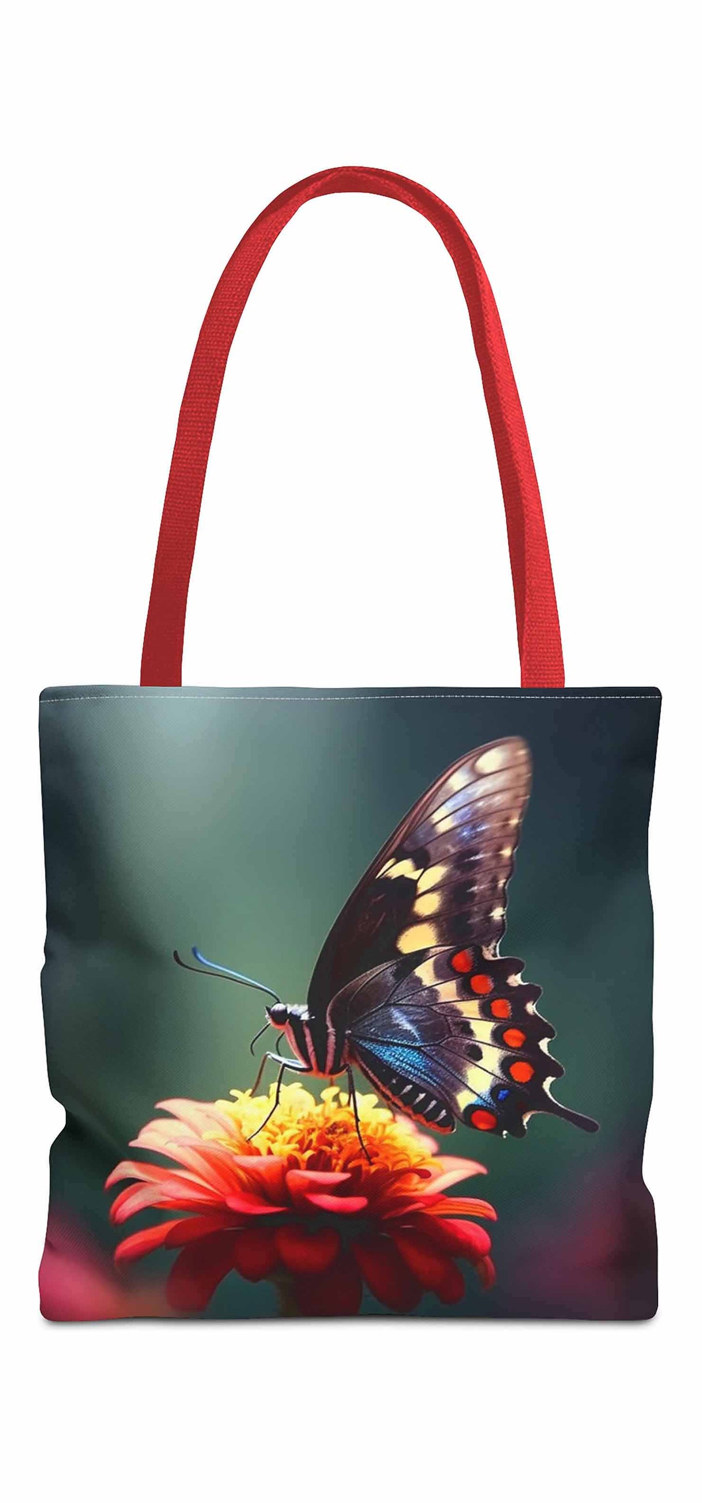 Floral Grace Butterfly Tote Bag
