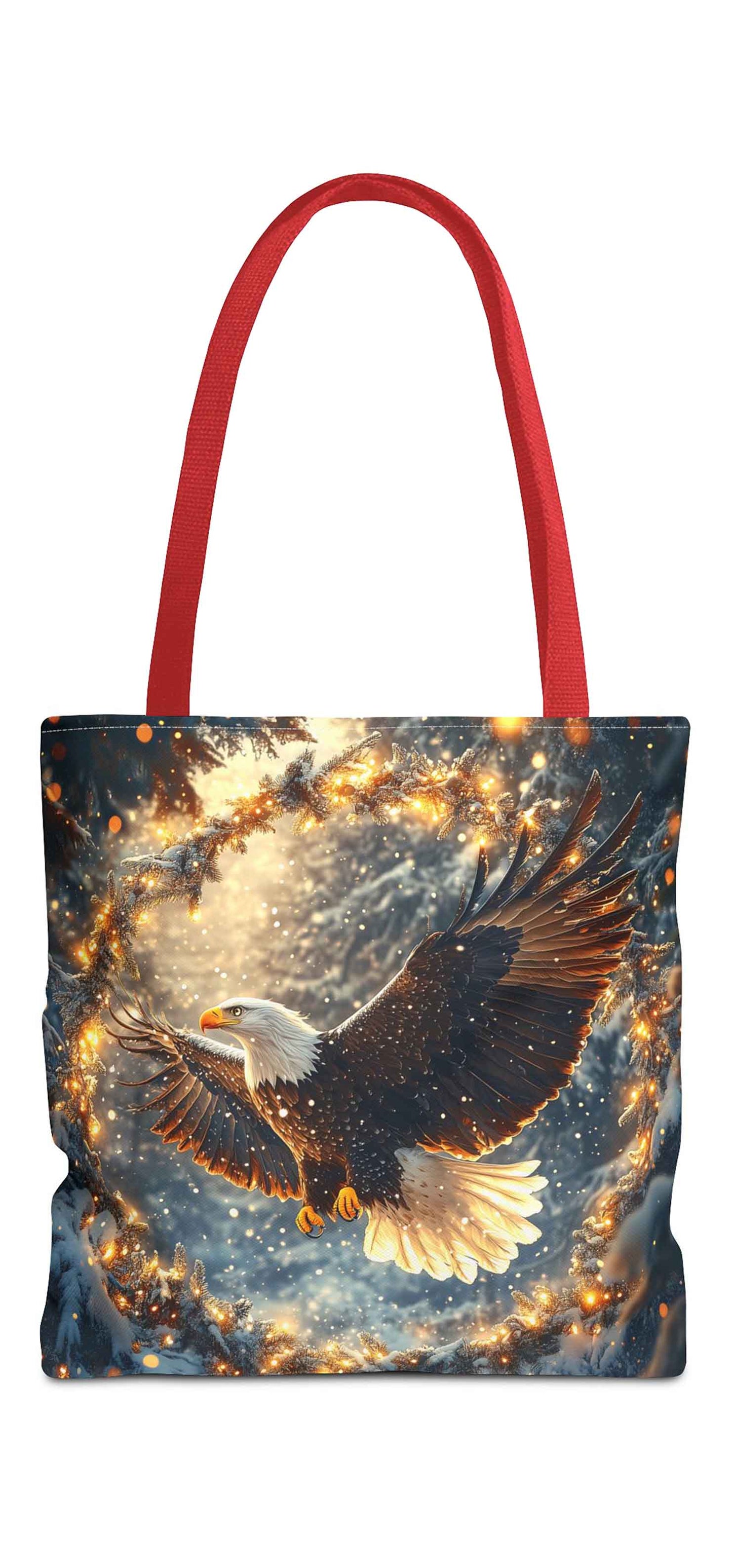 Winter Wreath Guardian Eagle Tote Bag