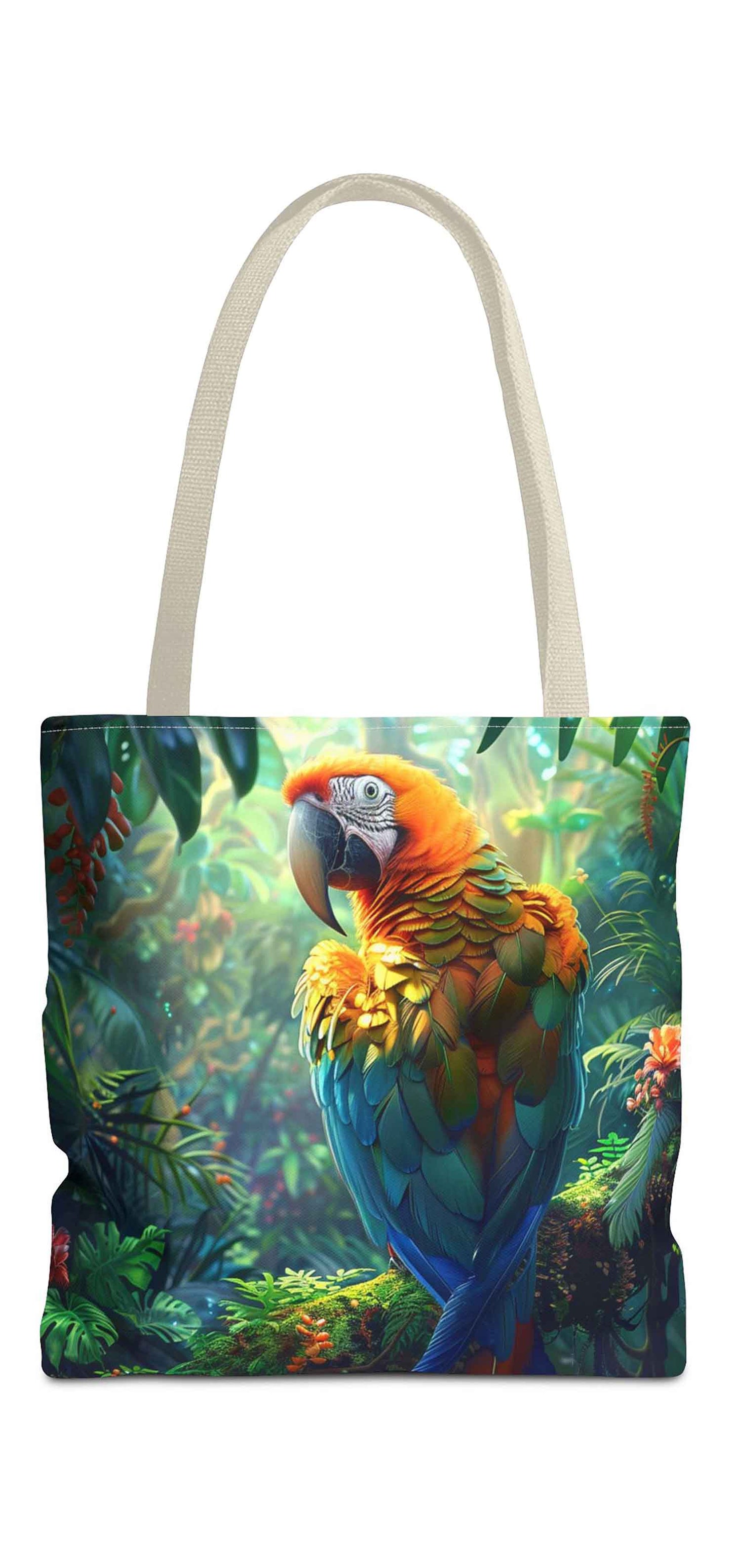 Rainforest Radiance Parrot Tote Bag
