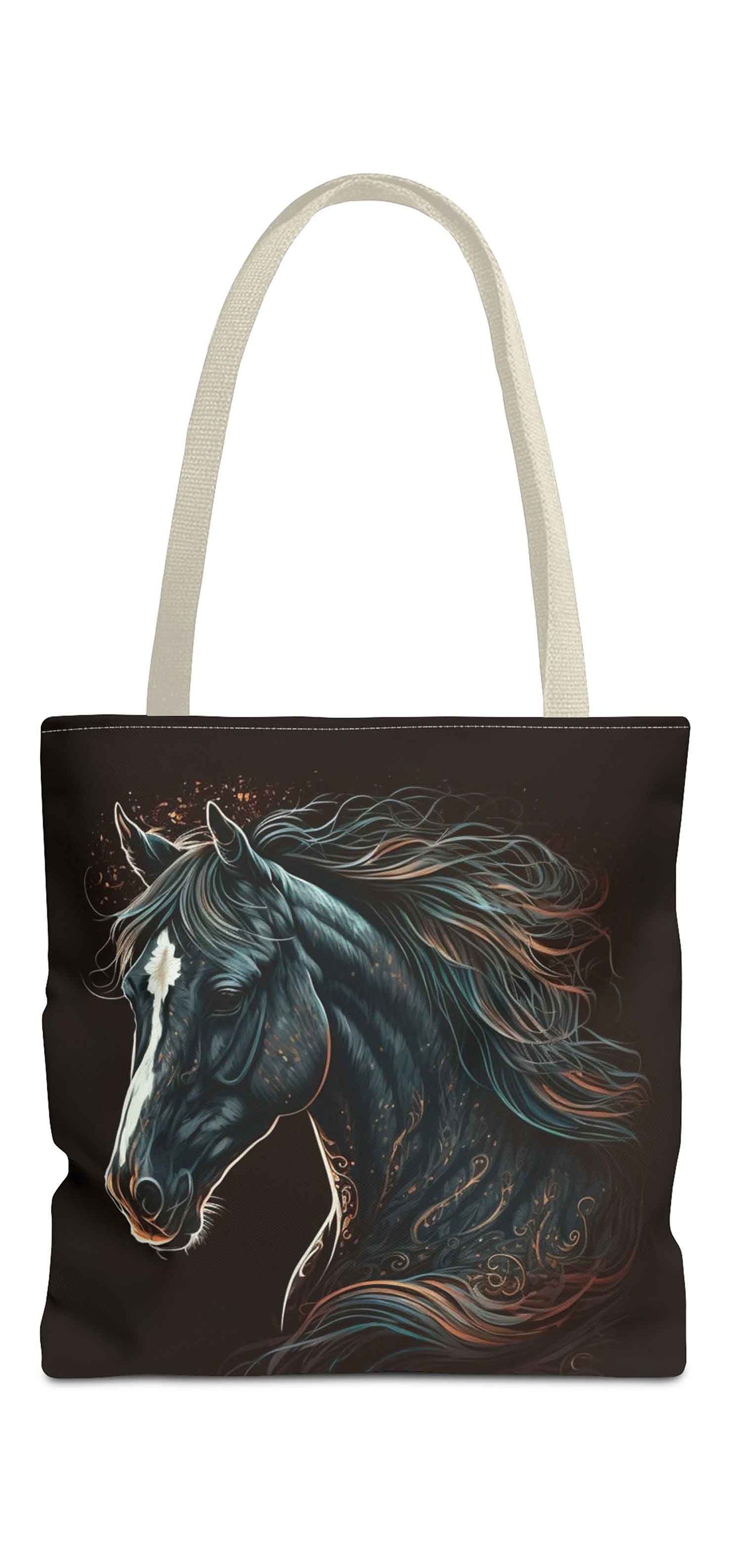 Elegant Black Horse Tote Bag