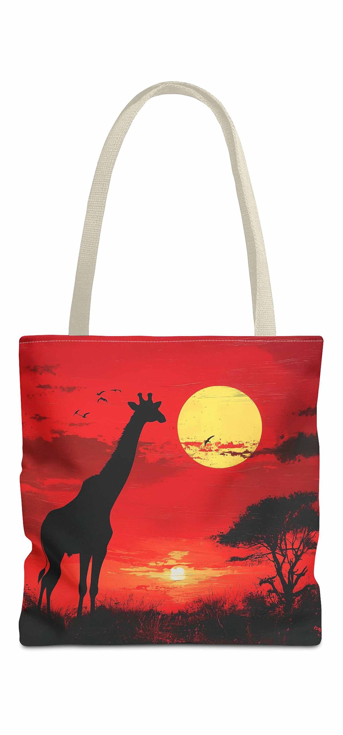 Crimson Safari Giraffe Tote Bag