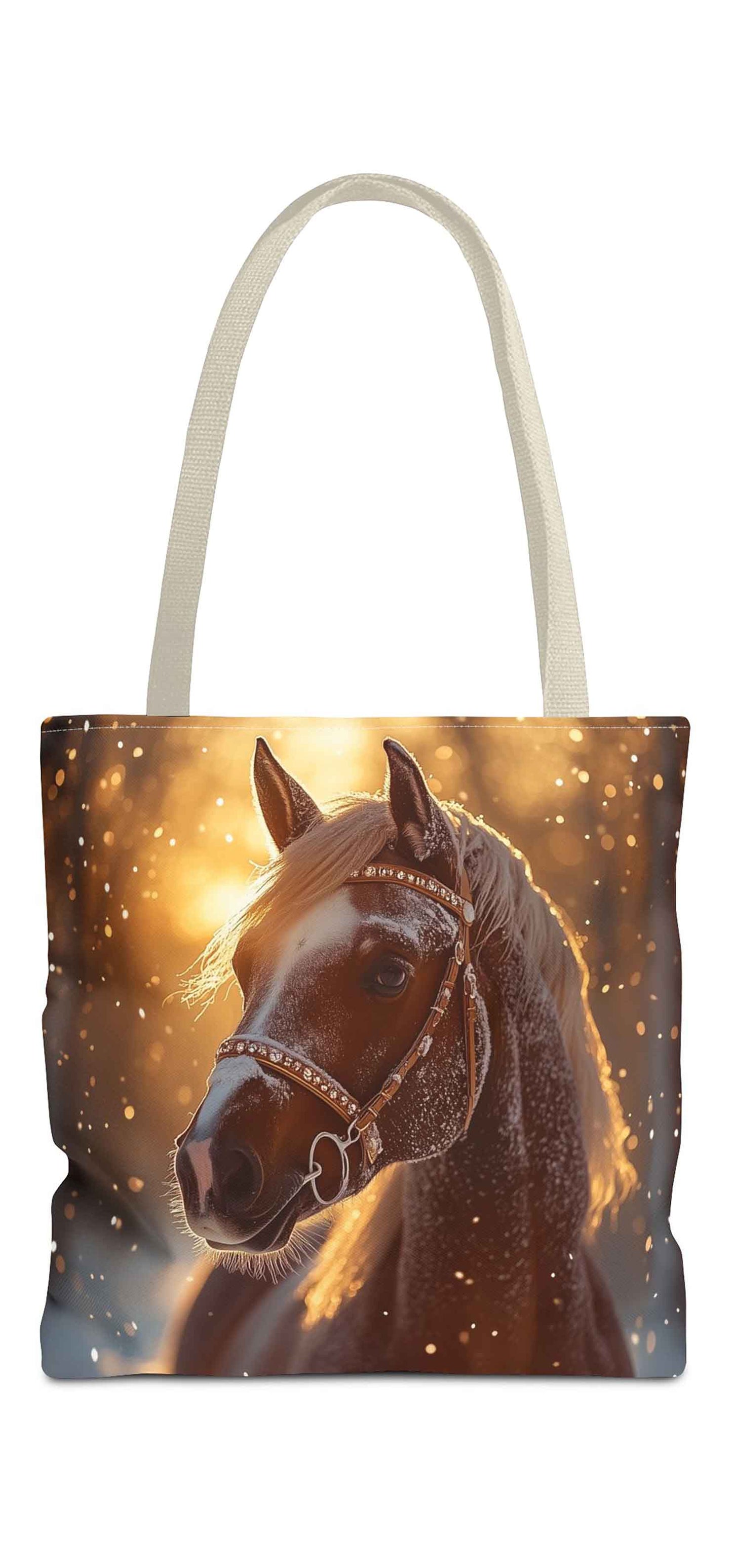 Frosted Elegance Winter Horse Tote Bag