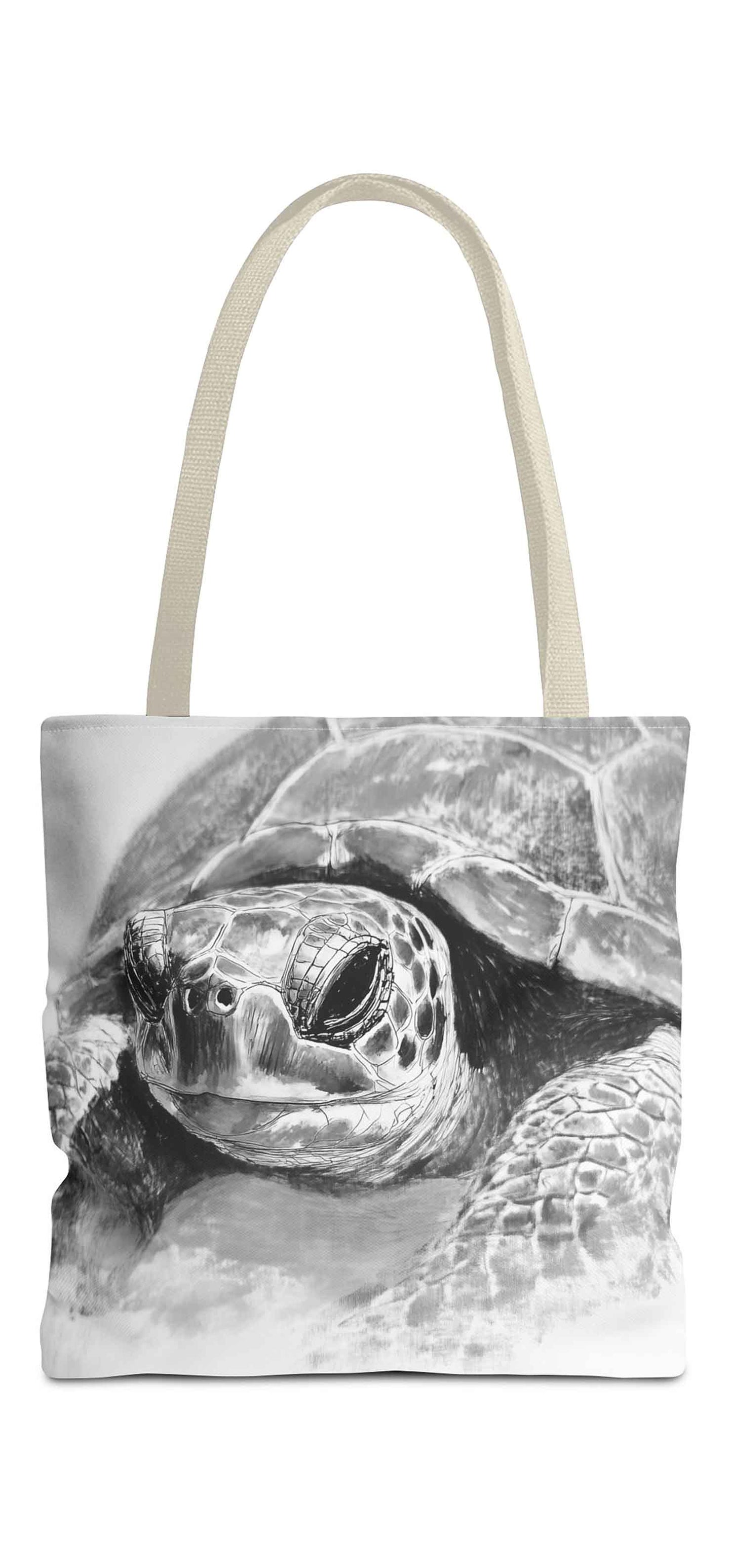 Monochrome Turtle Tote Bag