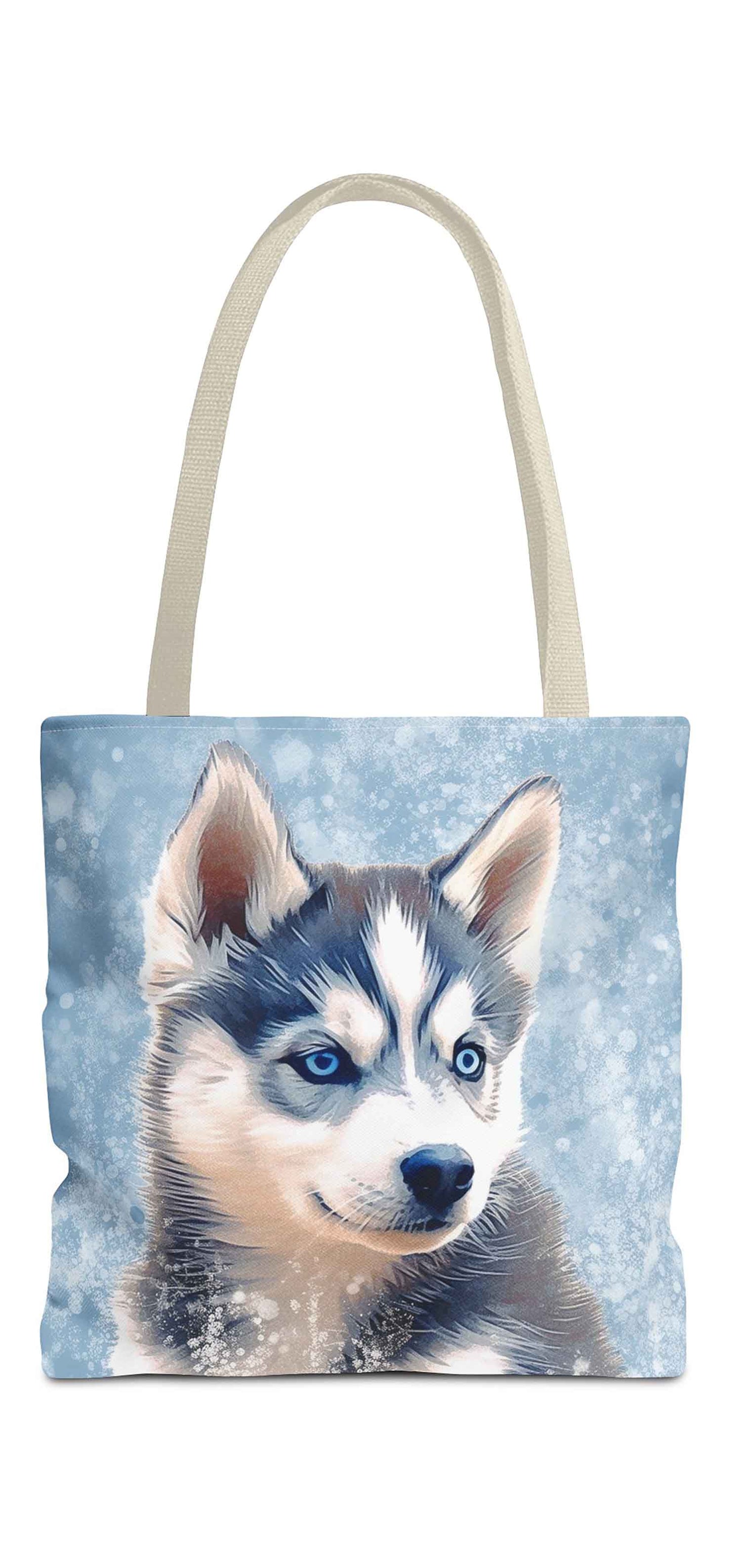 Frosty Paws Husky Tote Bag