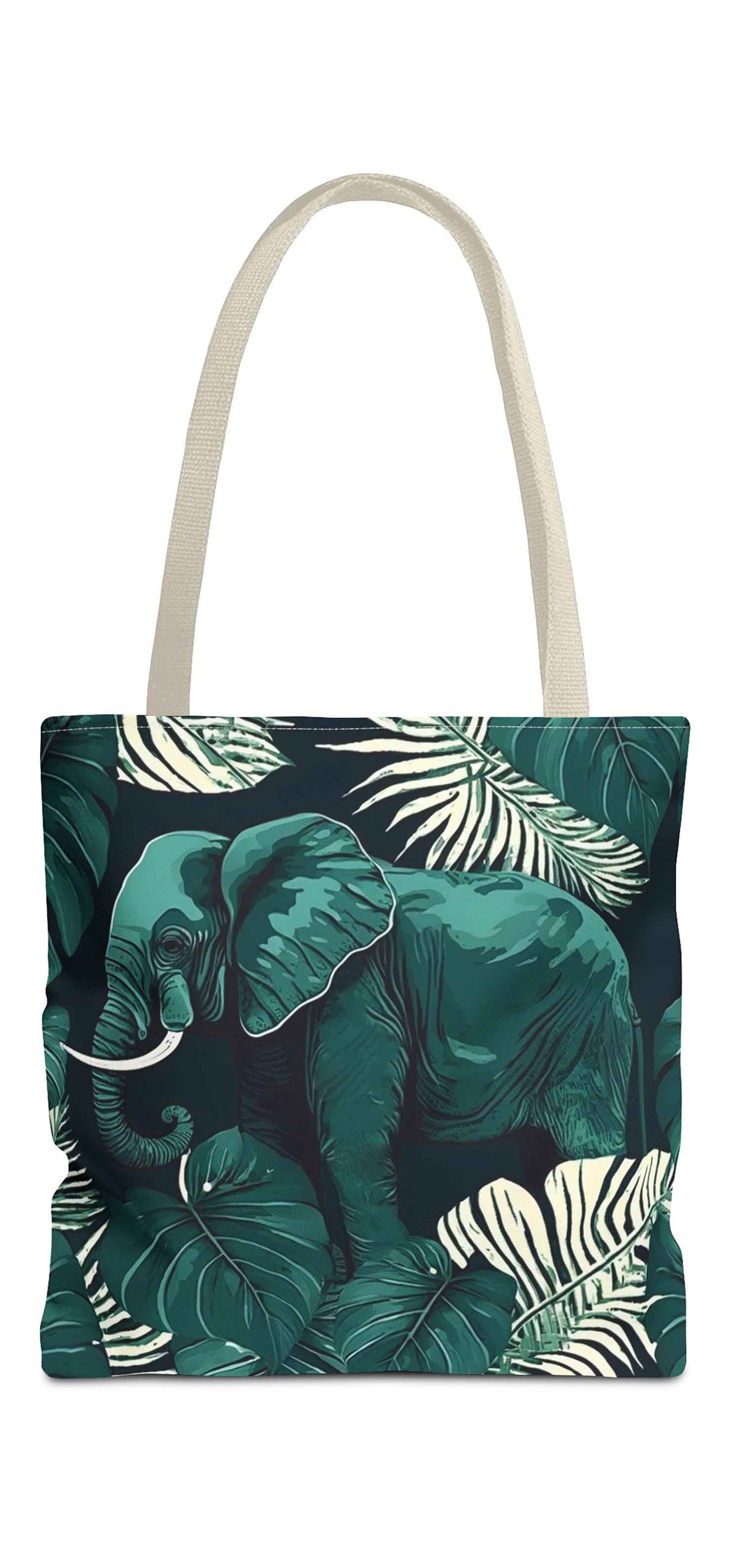 Verdant Landscape Elephant Tote Bag