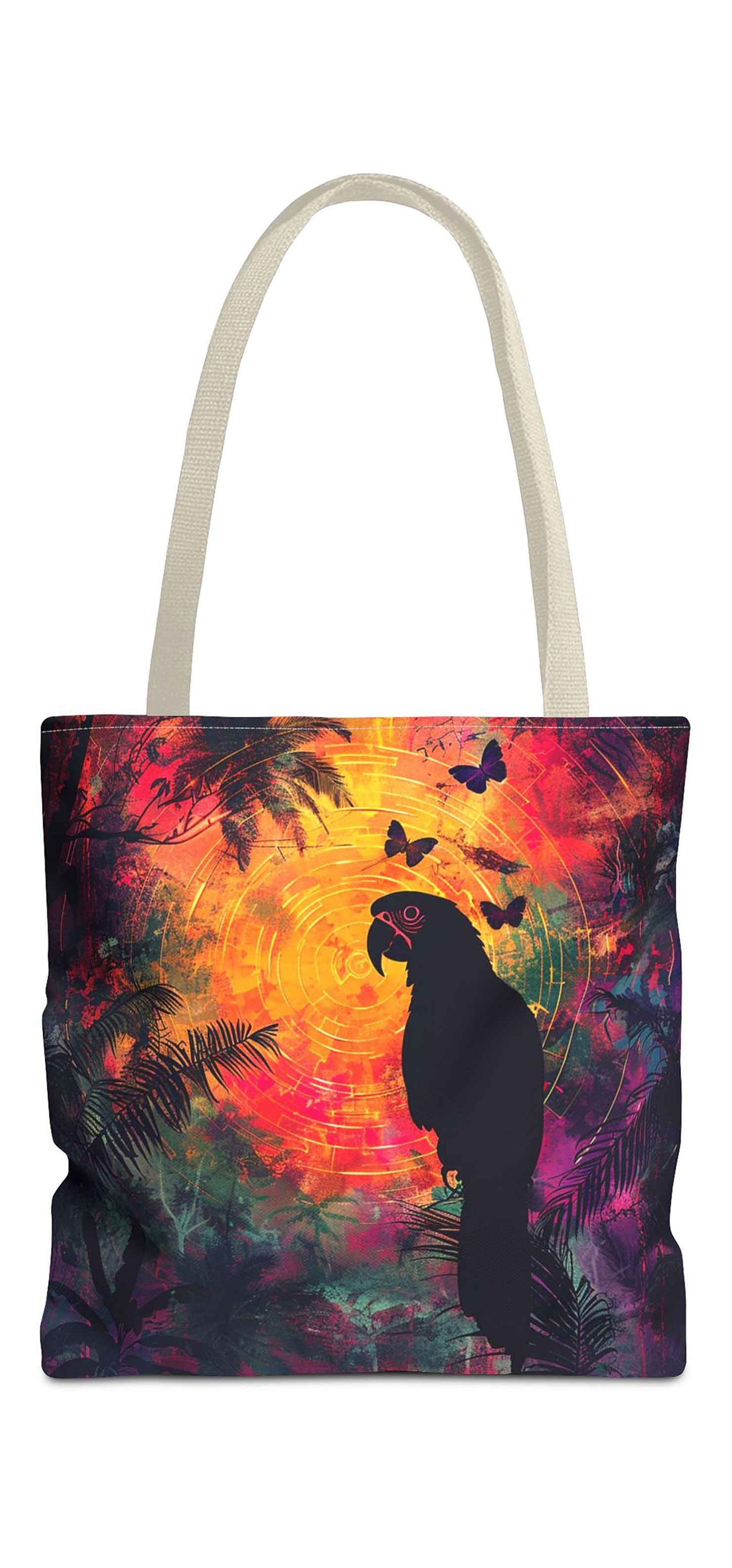 Tropical Twilight Parrot Tote Bag