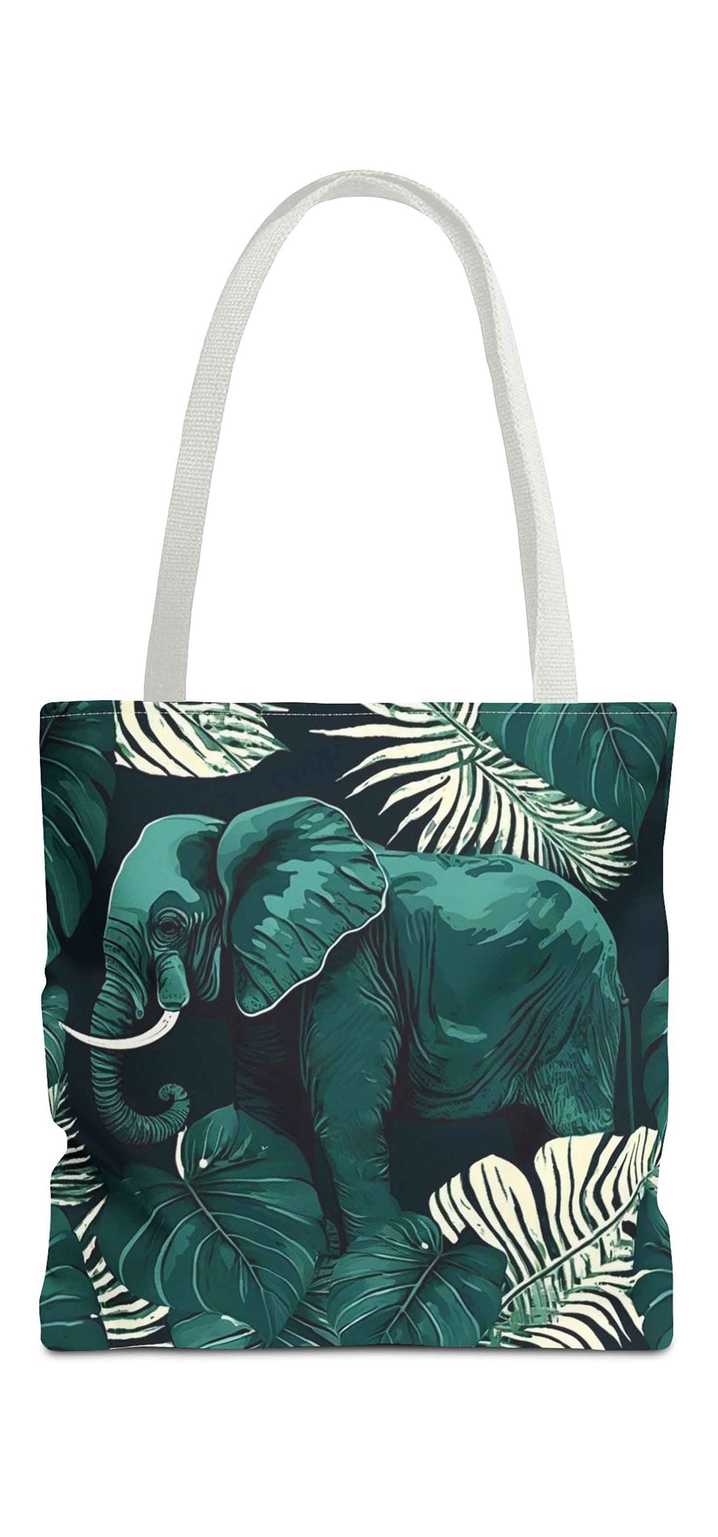 Verdant Landscape Elephant Tote Bag