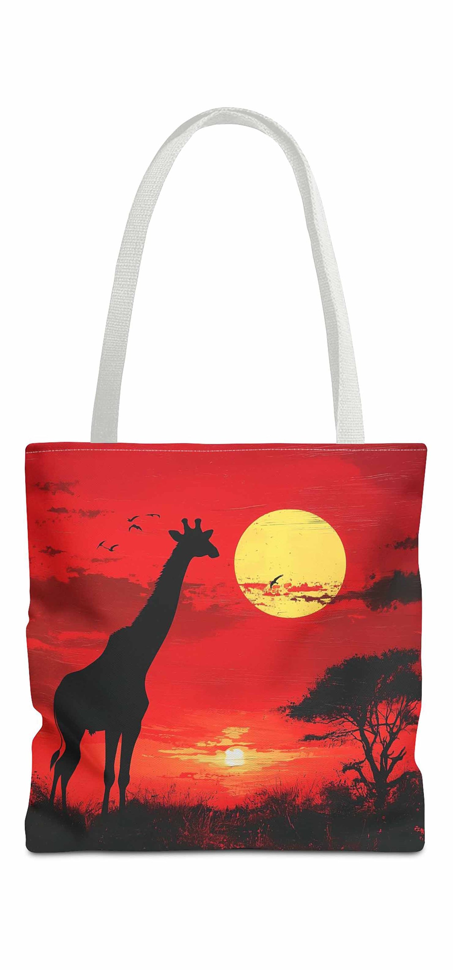 Crimson Safari Giraffe Tote Bag