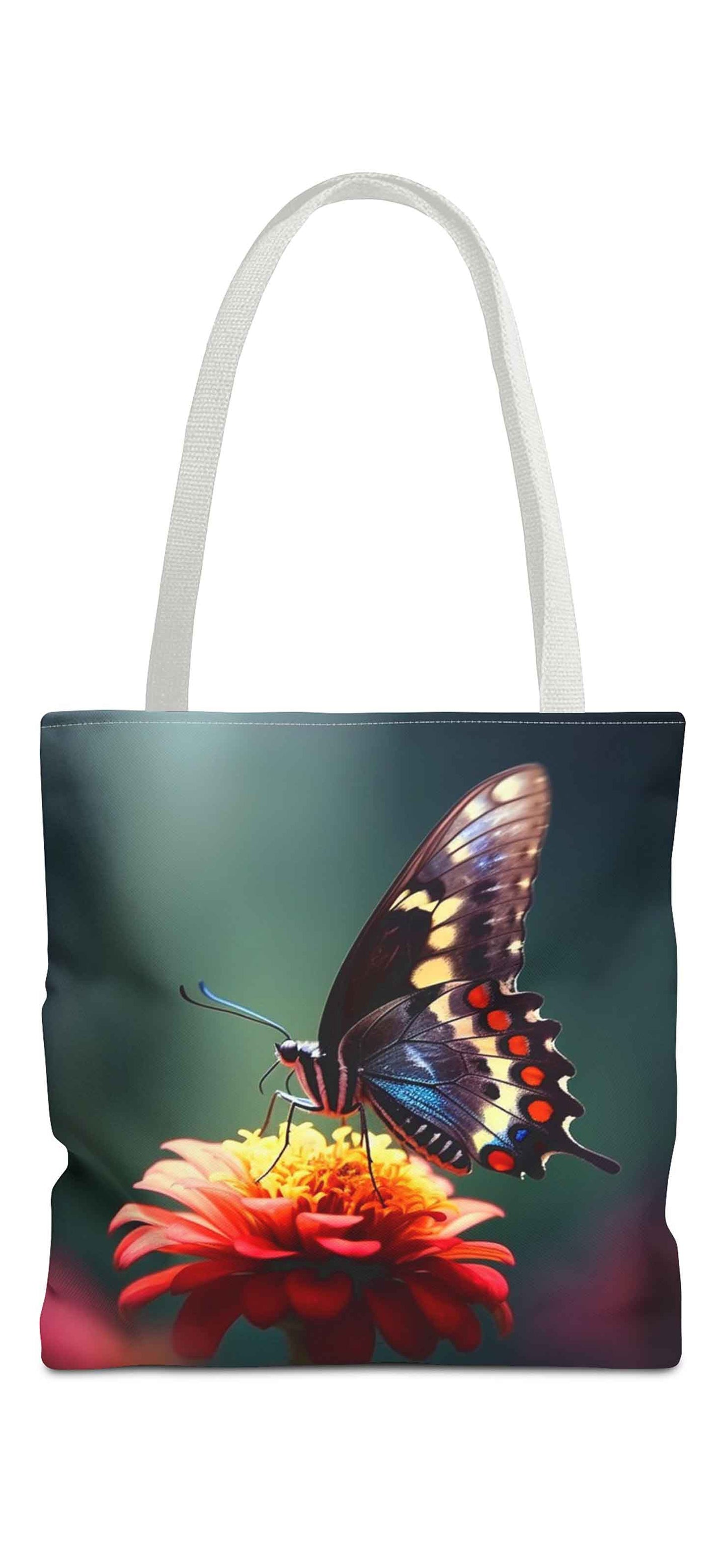 Floral Grace Butterfly Tote Bag