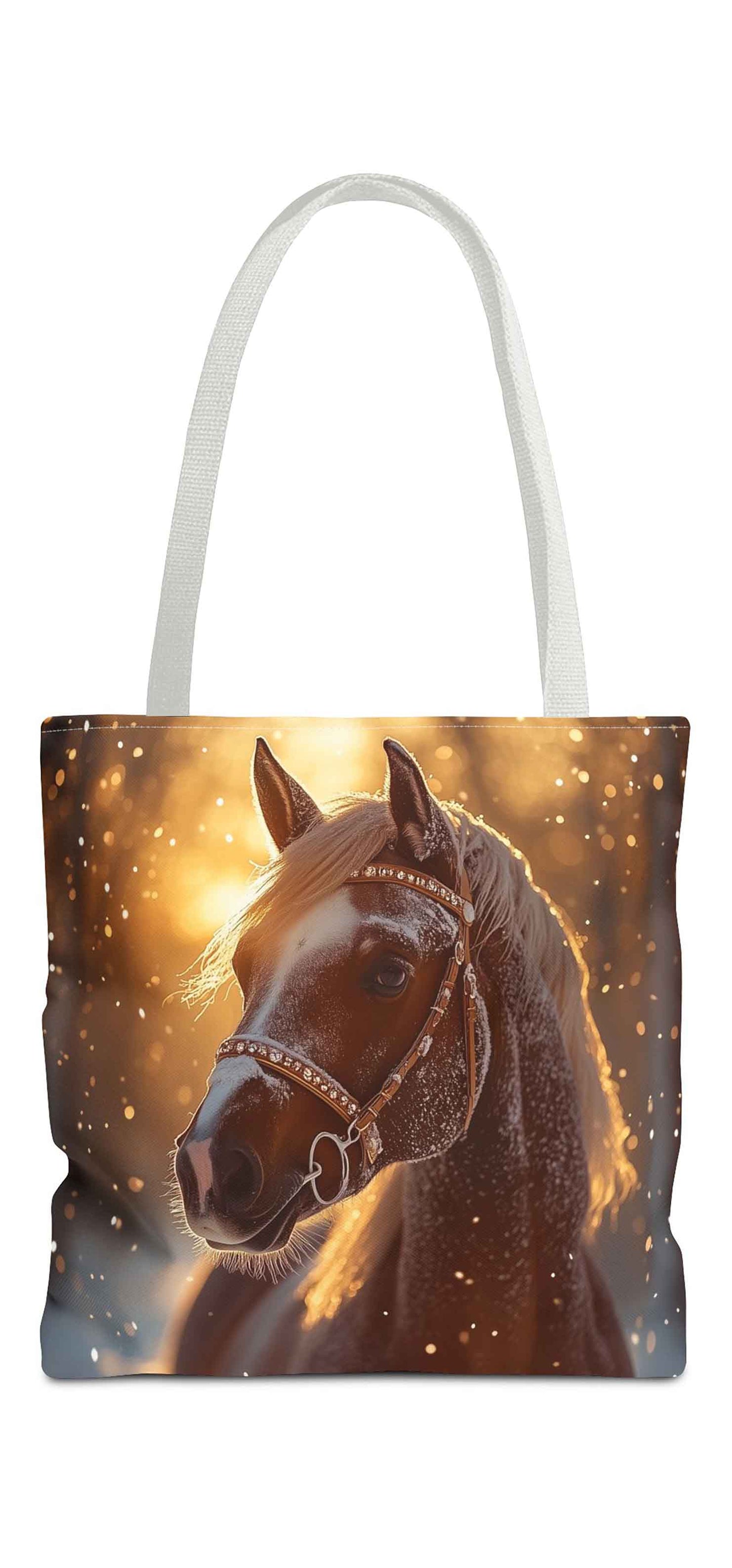 Frosted Elegance Winter Horse Tote Bag