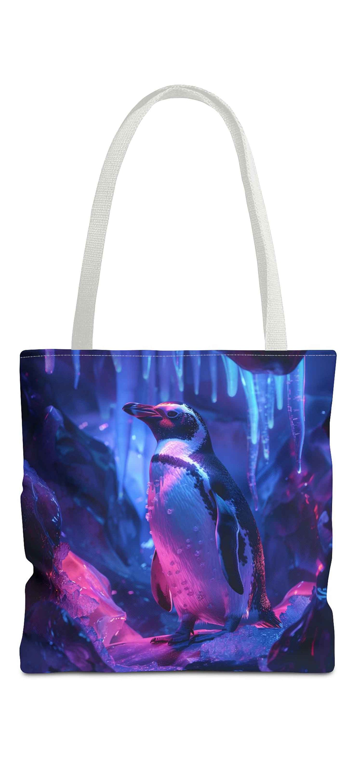 Arctic Glow Penguin Tote Bag