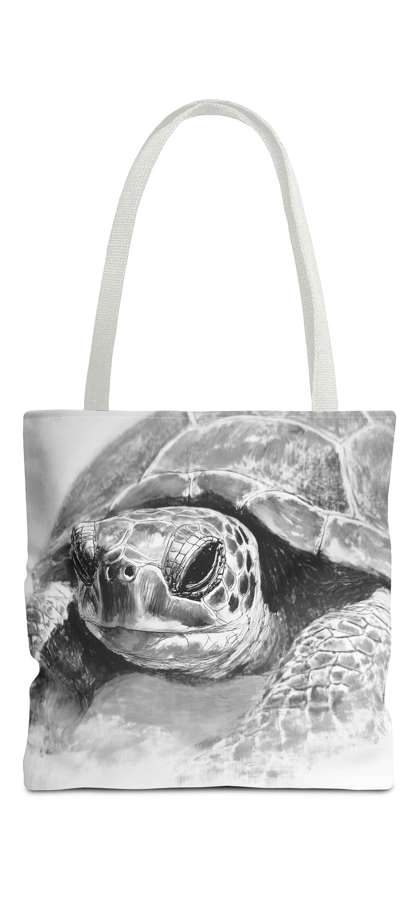 Monochrome Turtle Tote Bag