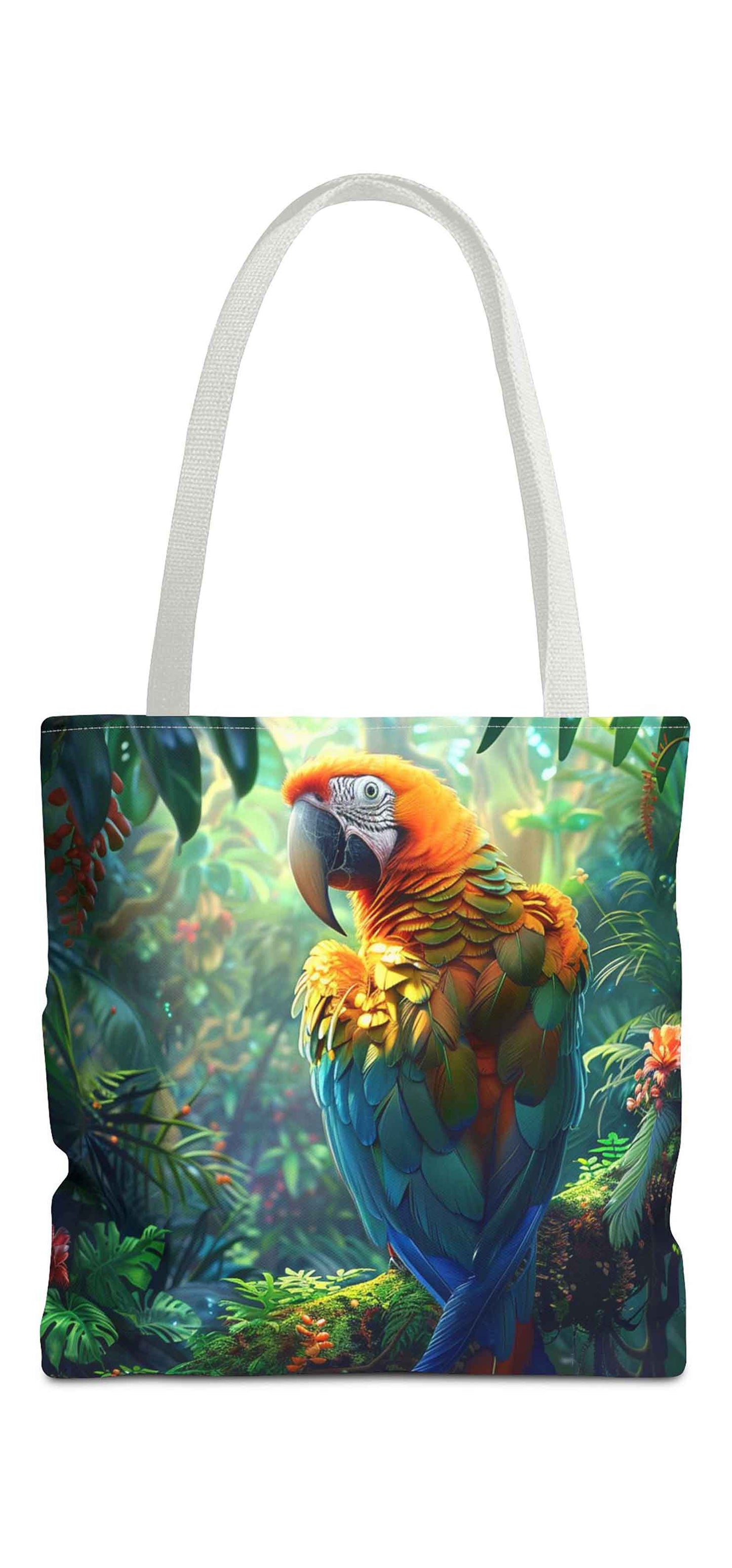 Rainforest Radiance Parrot Tote Bag
