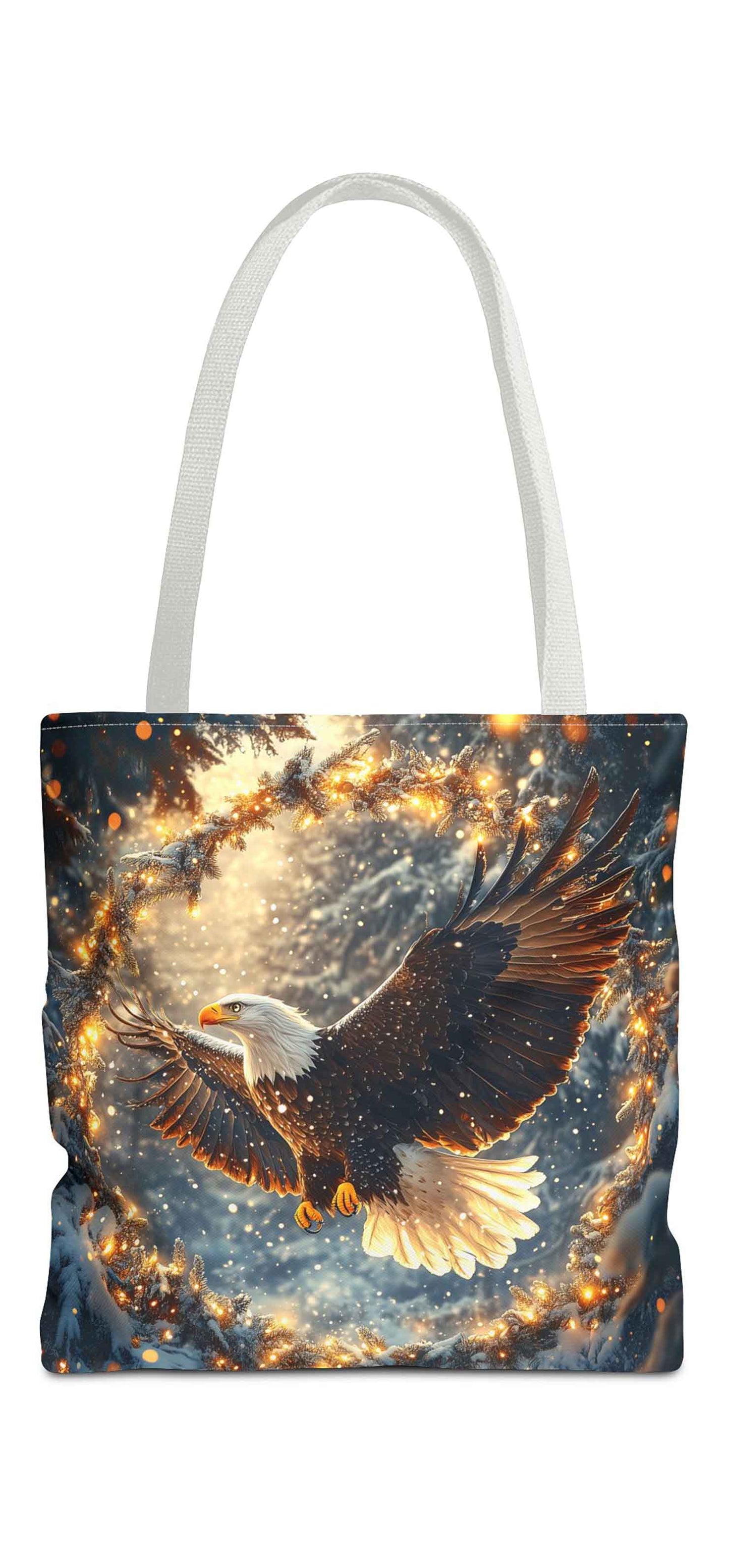 Winter Wreath Guardian Eagle Tote Bag