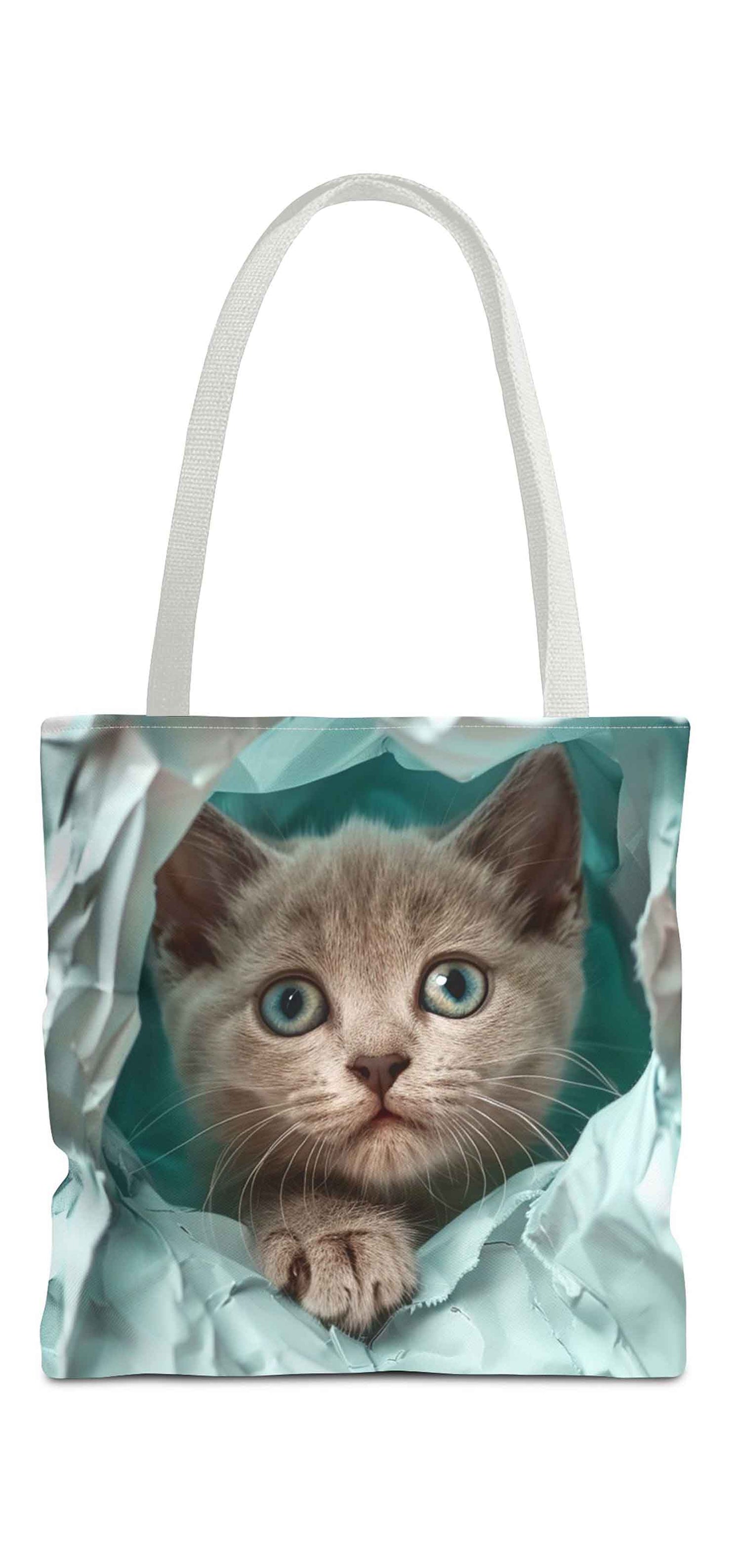 Peekaboo Kitten Tote Bag