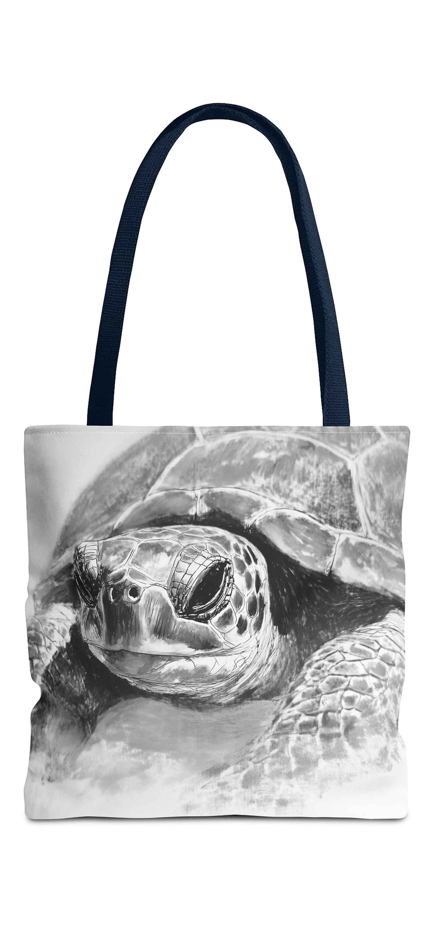 Monochrome Turtle Tote Bag