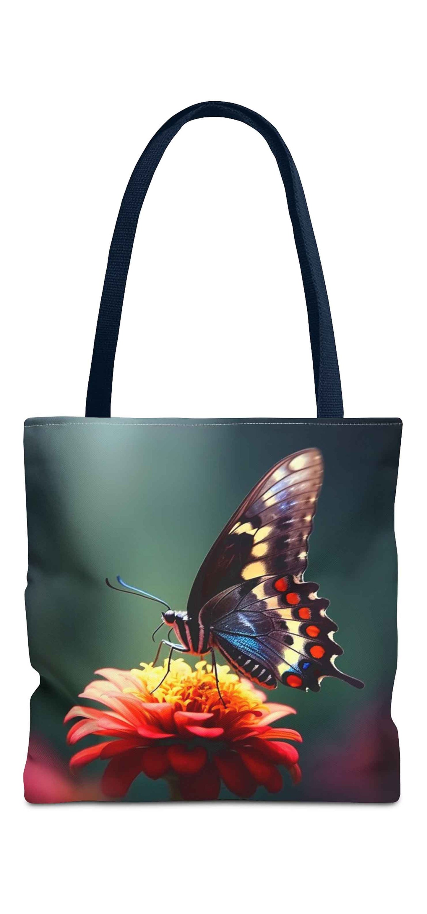Floral Grace Butterfly Tote Bag