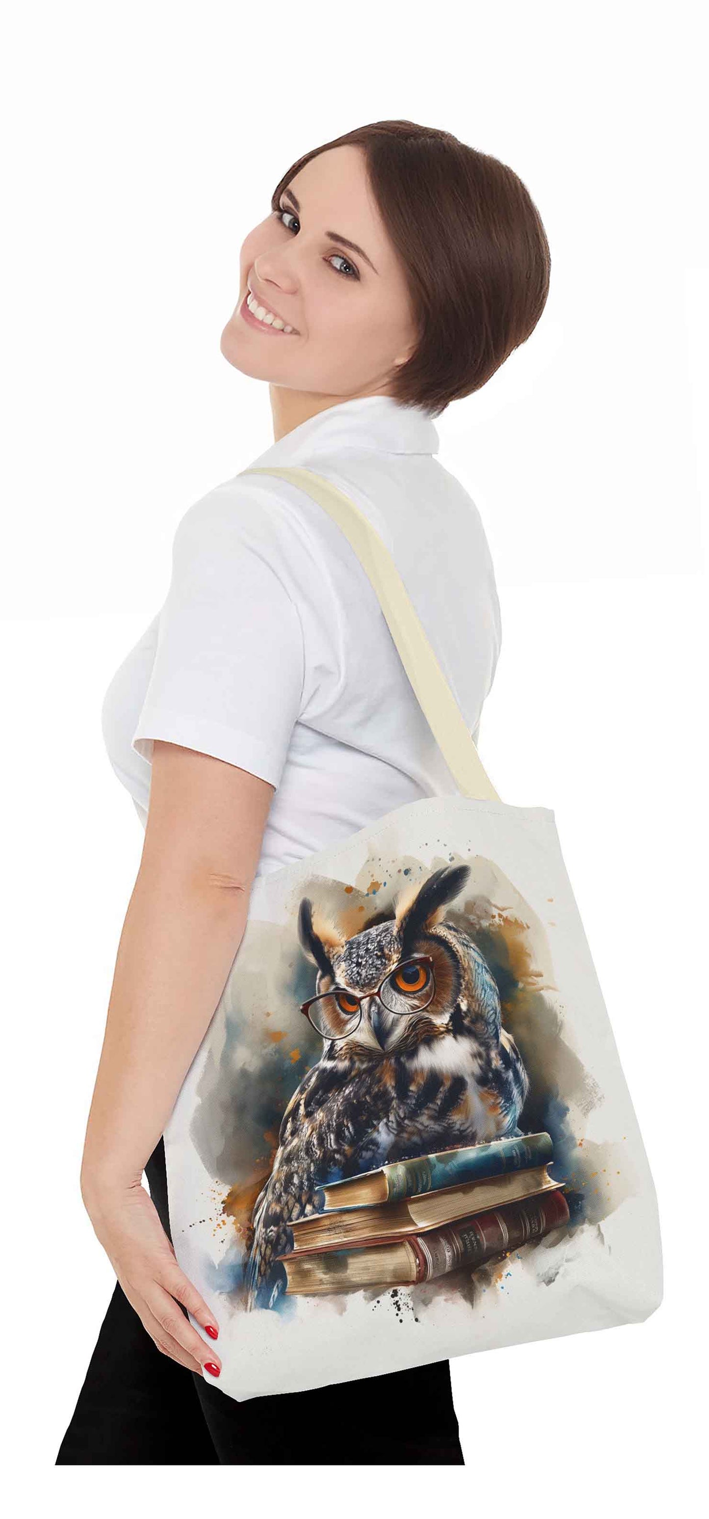 Wise Reader Owl Tote Bag
