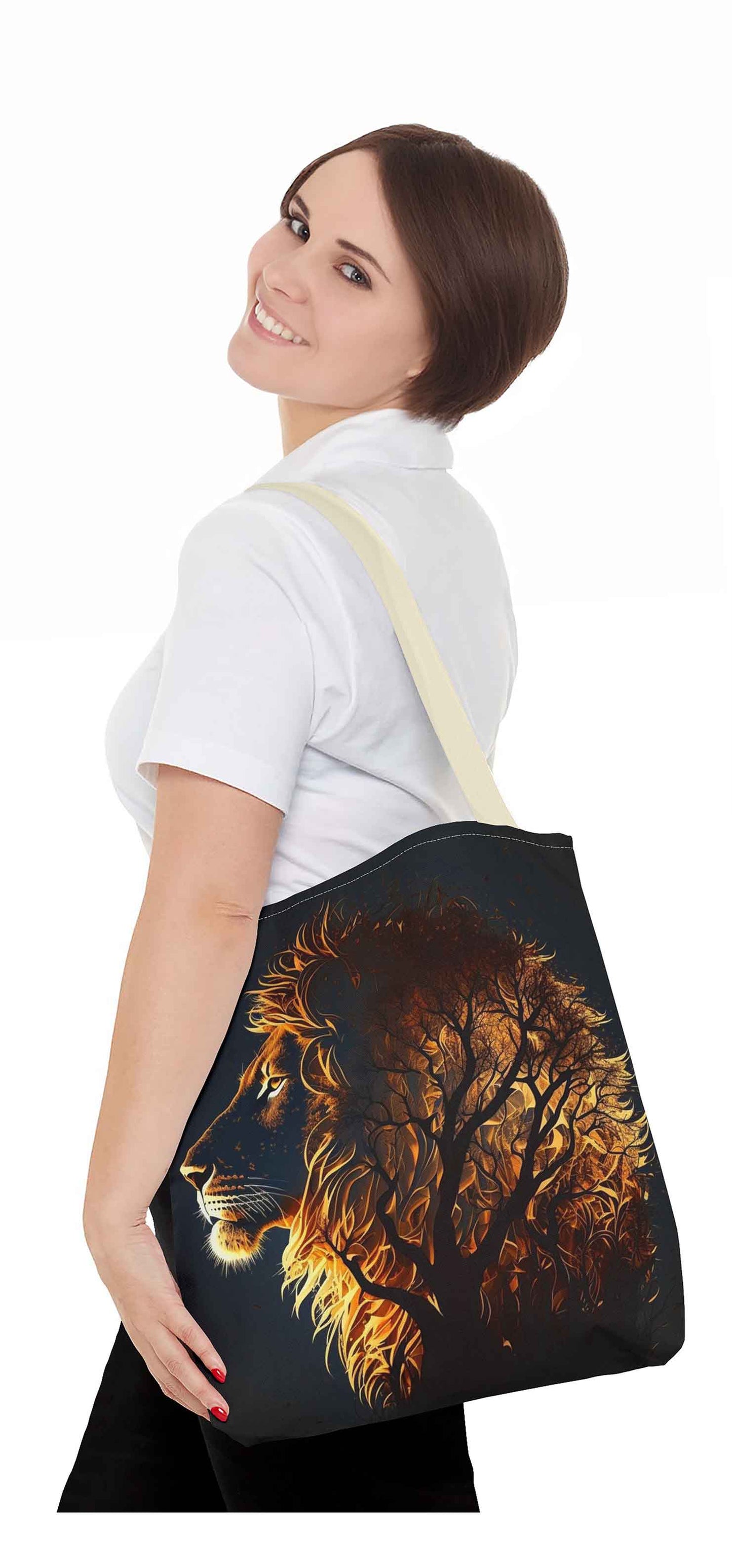 Tree of Strength Lion Tote Bag