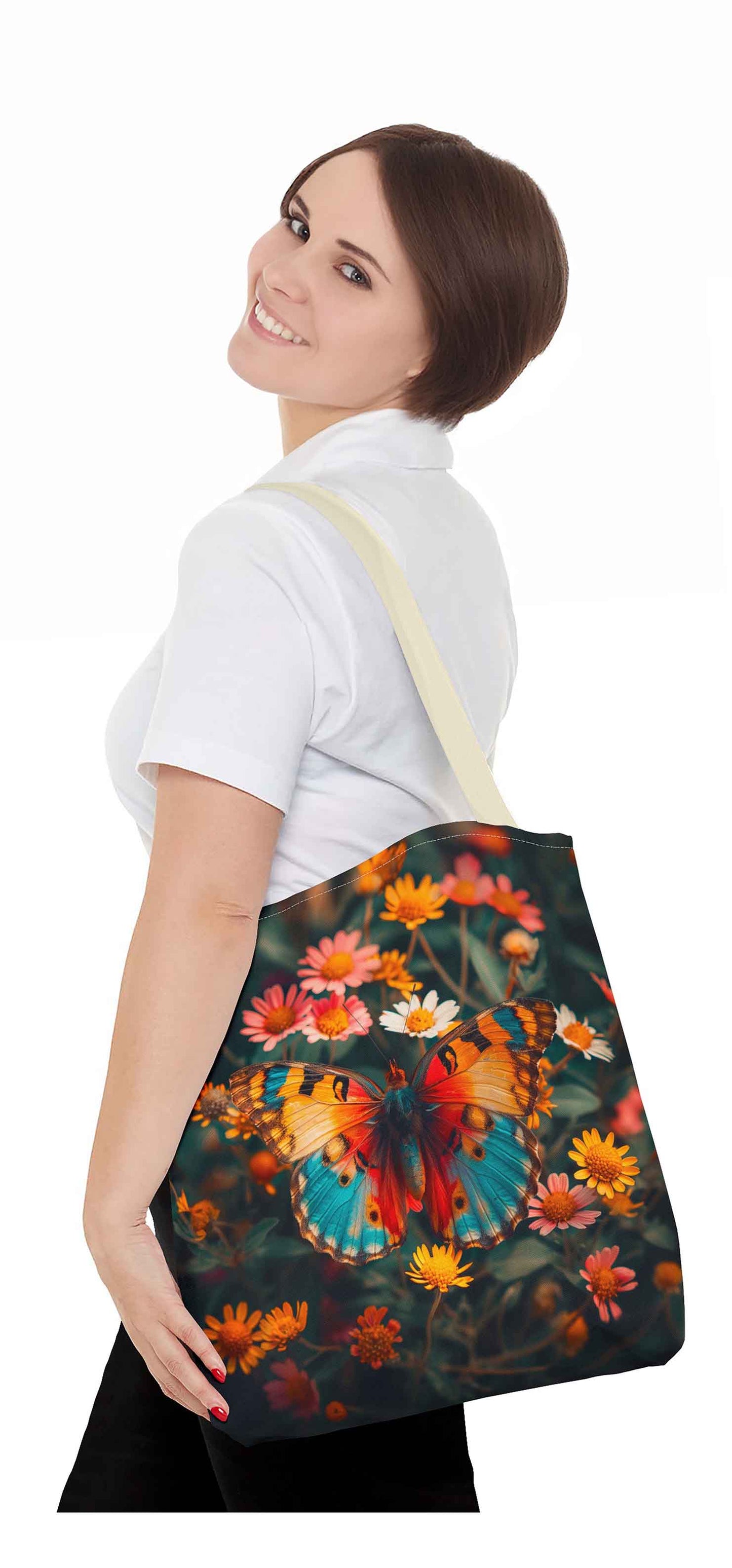 Meadow Bloom Butterfly Tote Bag