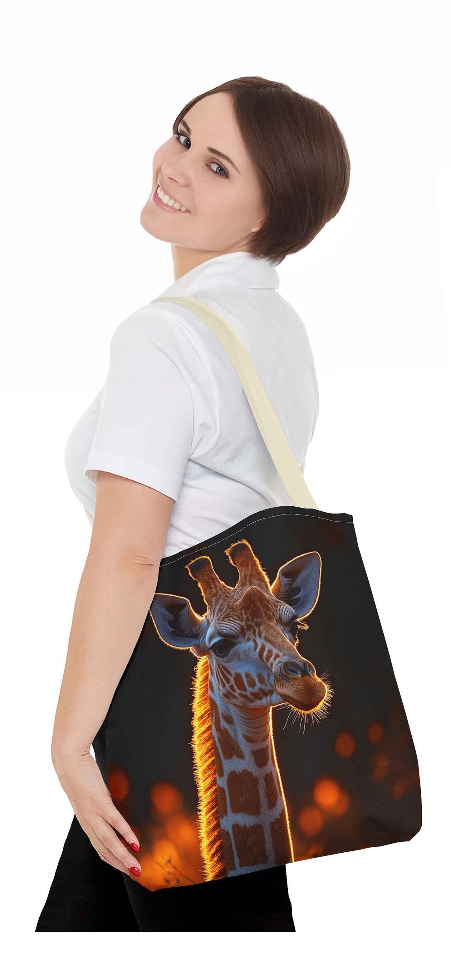 Golden Glow Giraffe Tote Bag