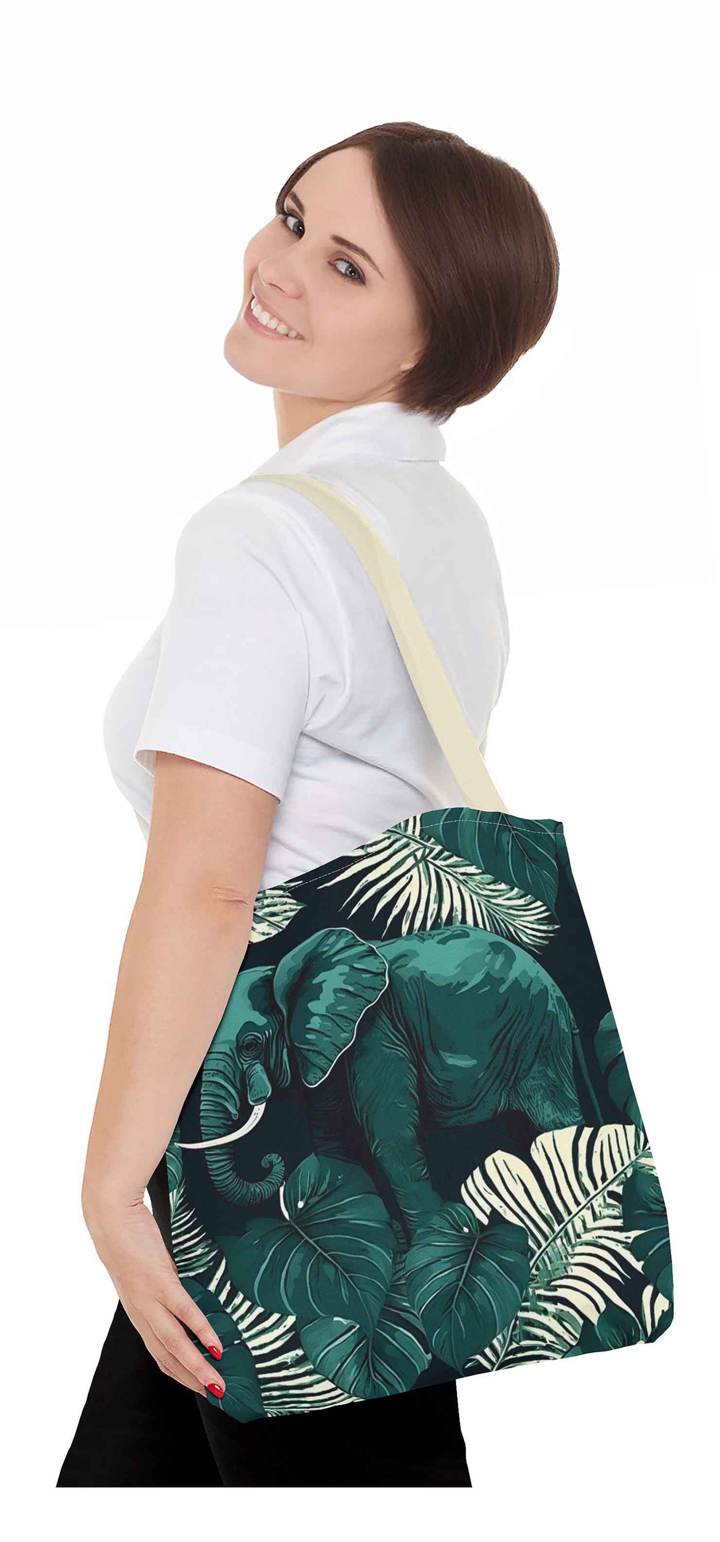 Verdant Landscape Elephant Tote Bag