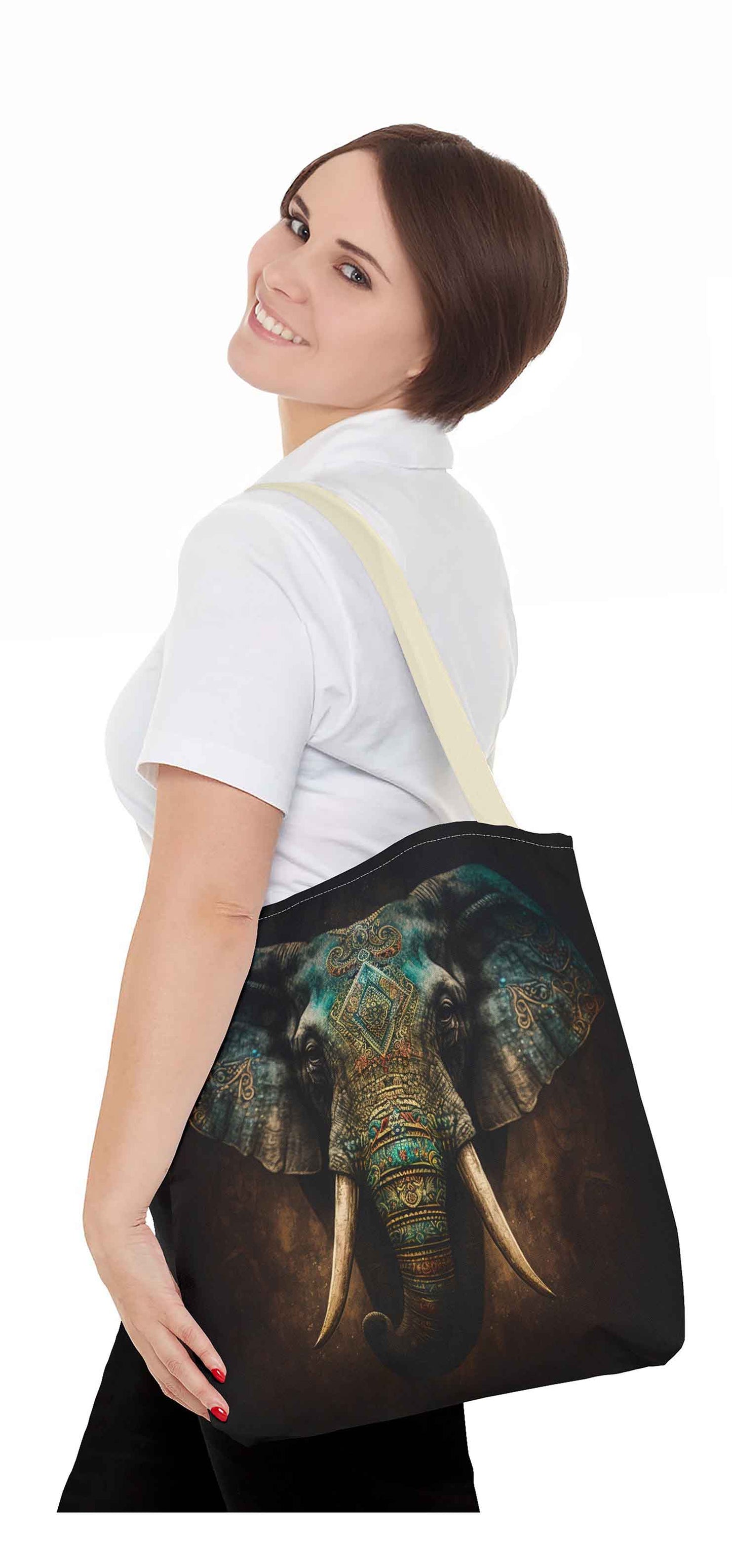 Intricate Ivory Elephant Tote Bag