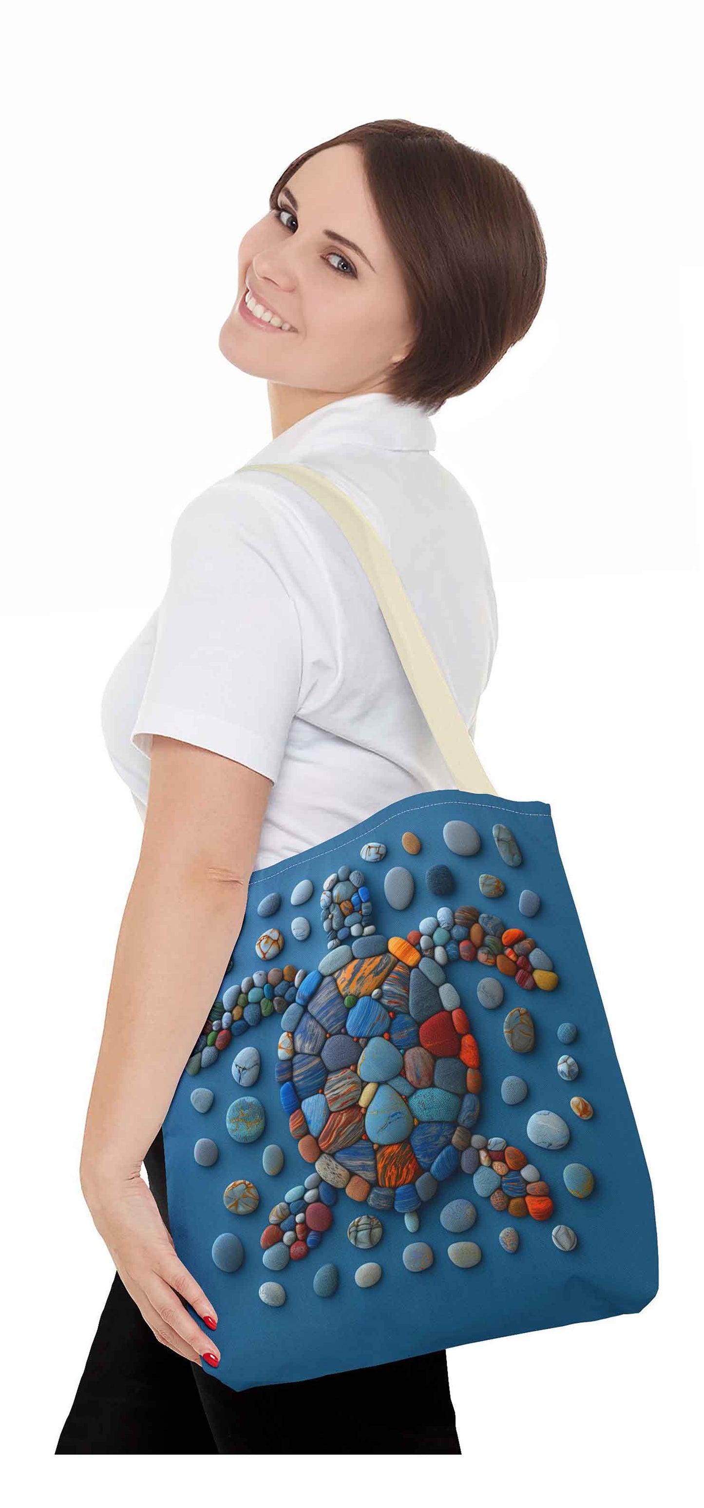 Pebble Mosaic Turtle Tote Bag