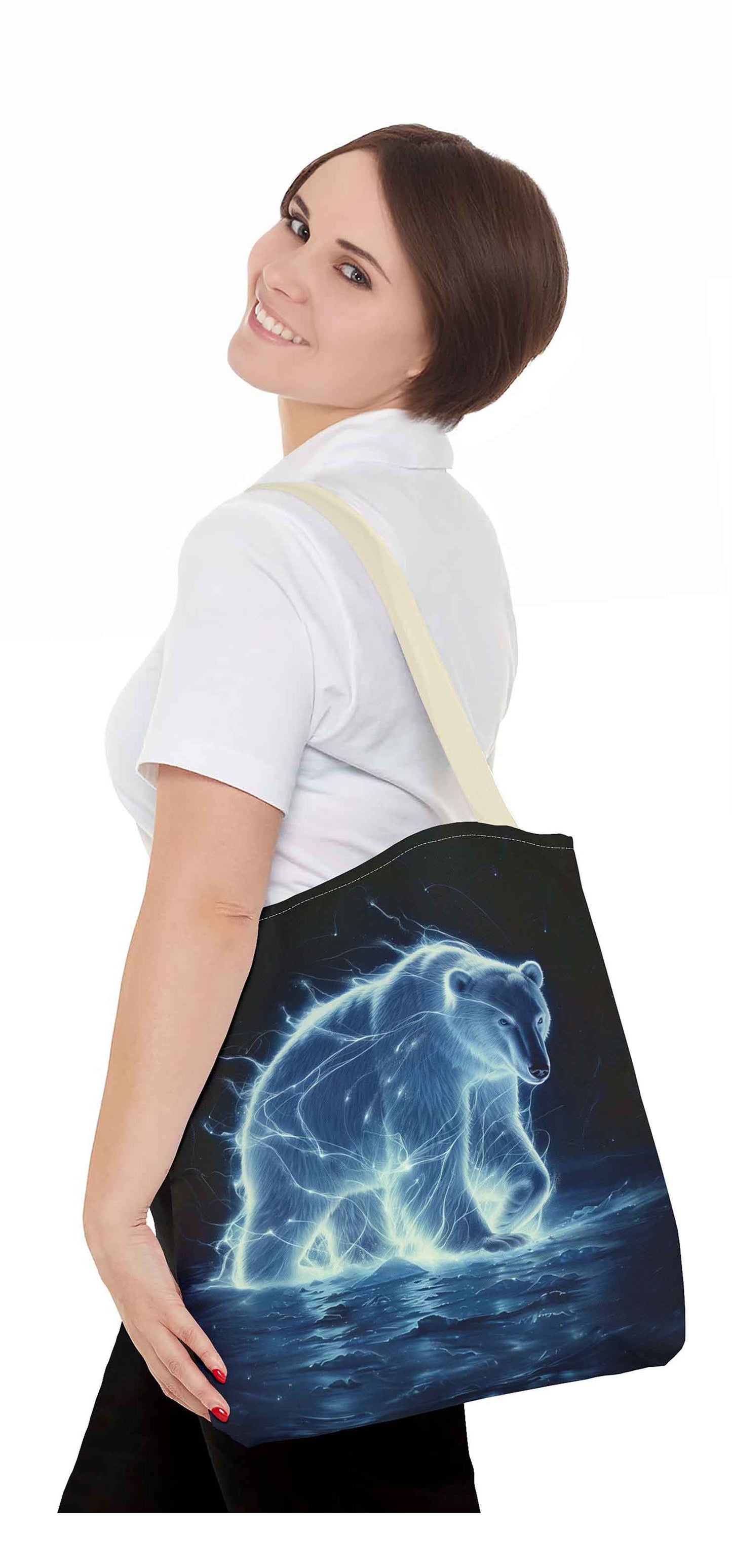 Luminous Polar Bear Tote Bag