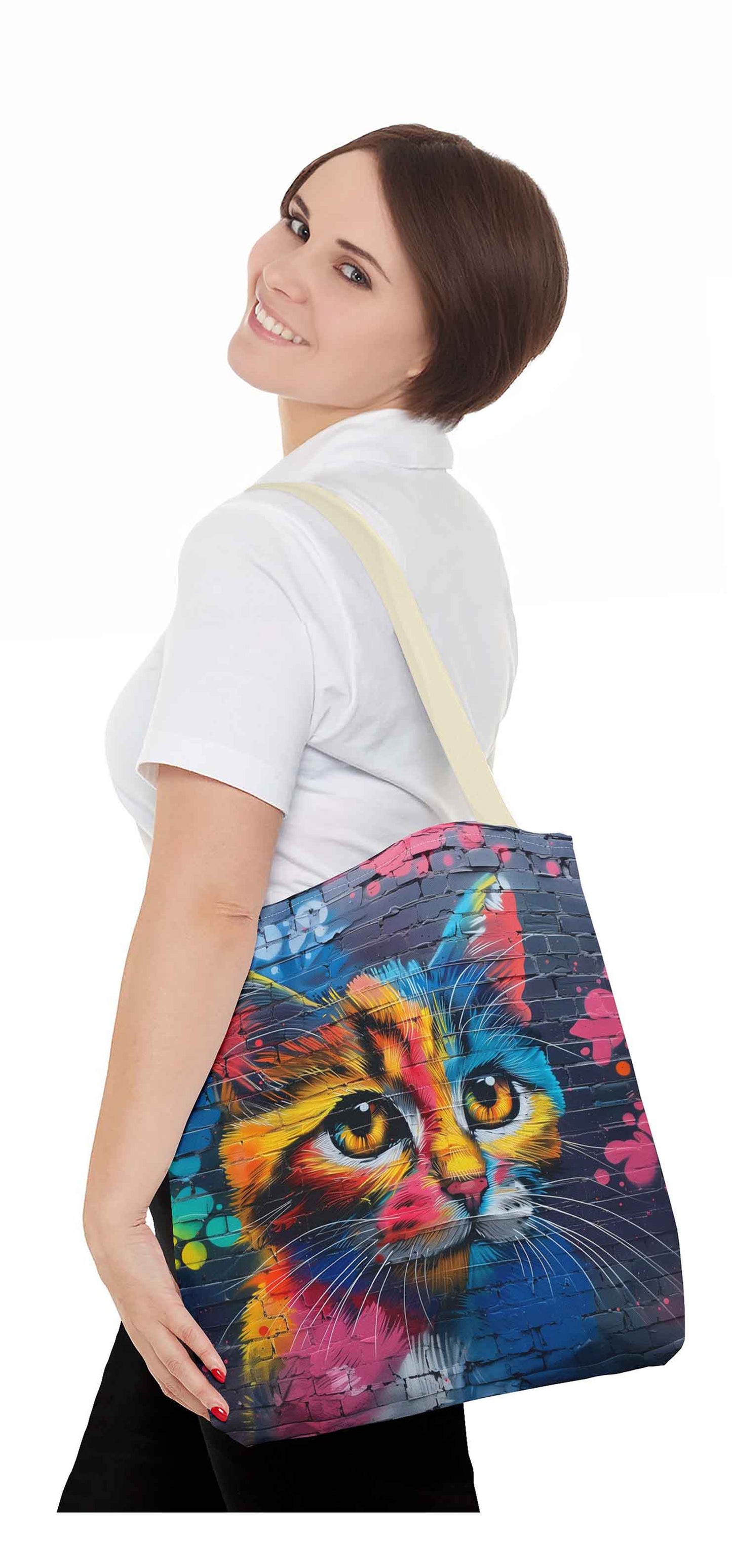 Street Art Cat Tote Bag