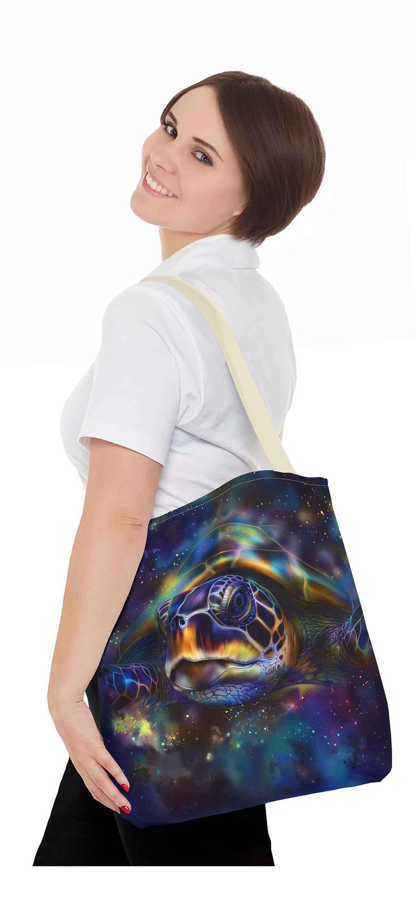 Nebula Turtle Tote Bag