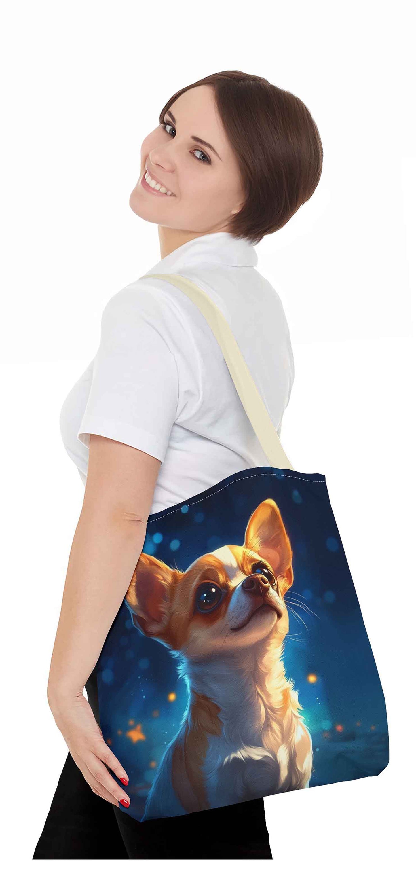 Starry-Eyed Chihuahua Tote Bag