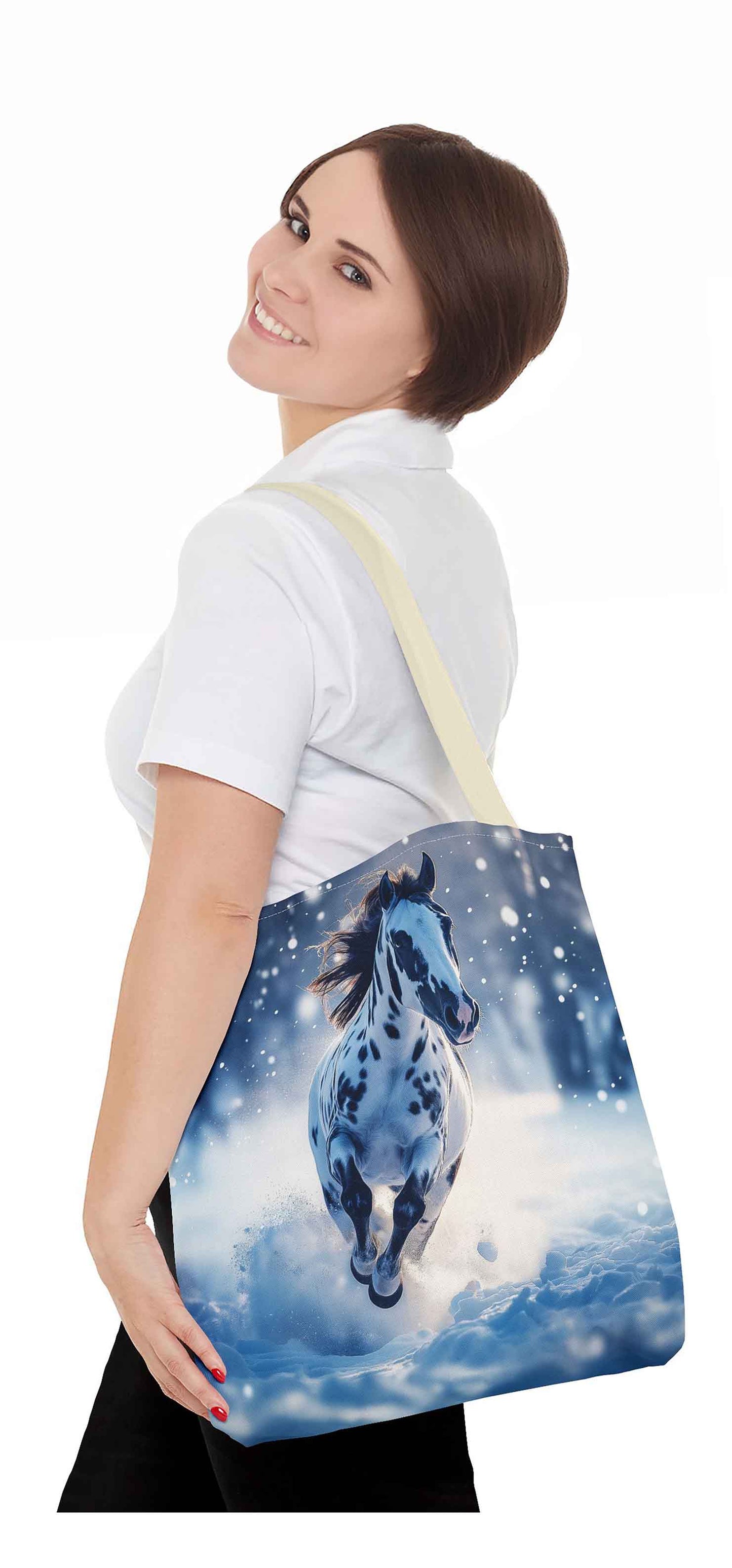 Snowbound Spirit Horse Tote Bag