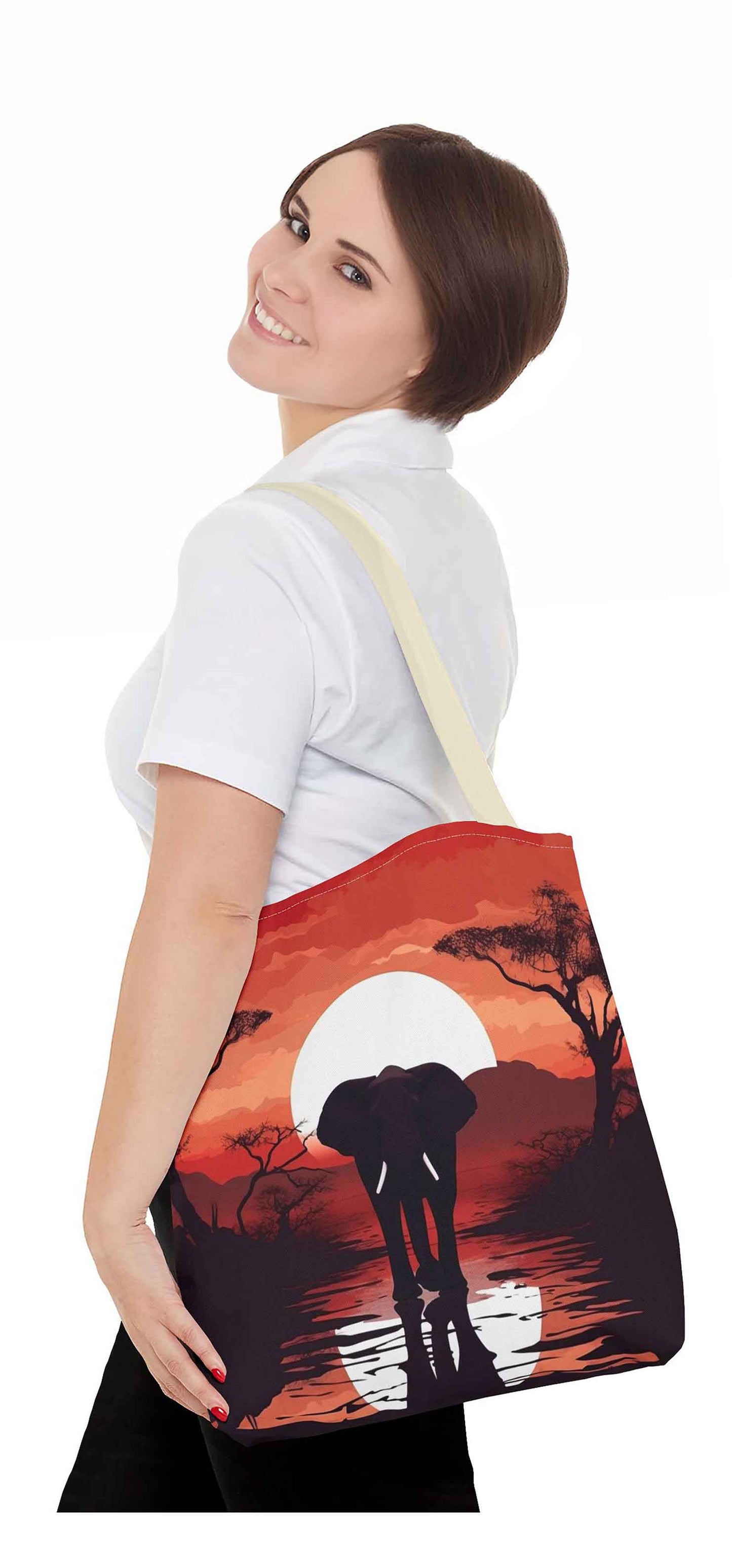 Sunset Safari Elephant Tote Bag