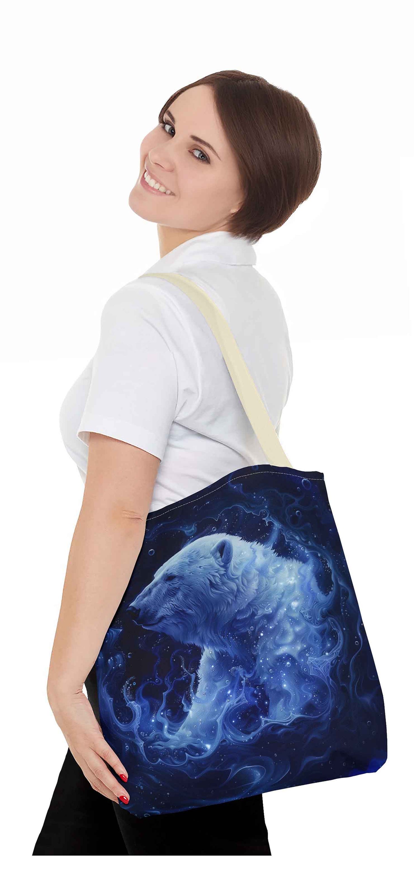 Cosmic Polar Bear Tote Bag