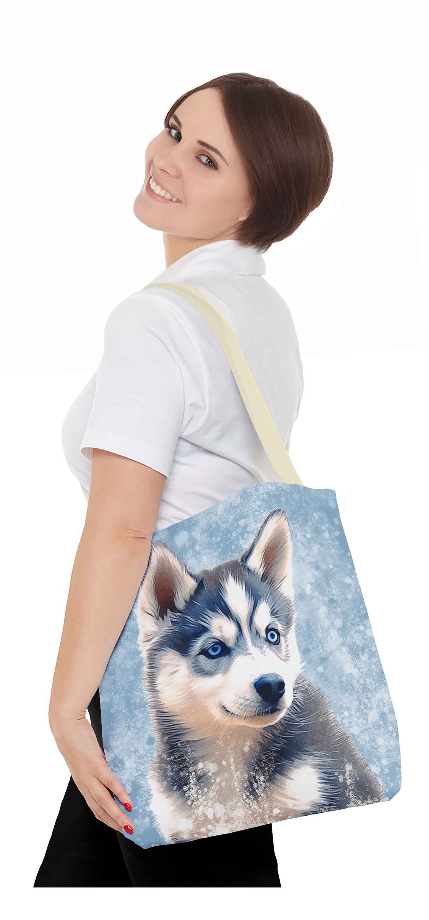 Frosty Paws Husky Tote Bag