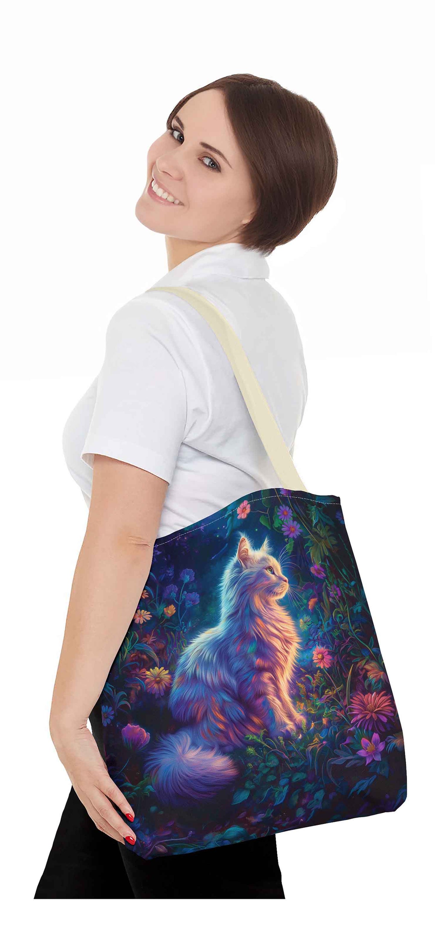 Enchanted Garden Cat Tote Bag