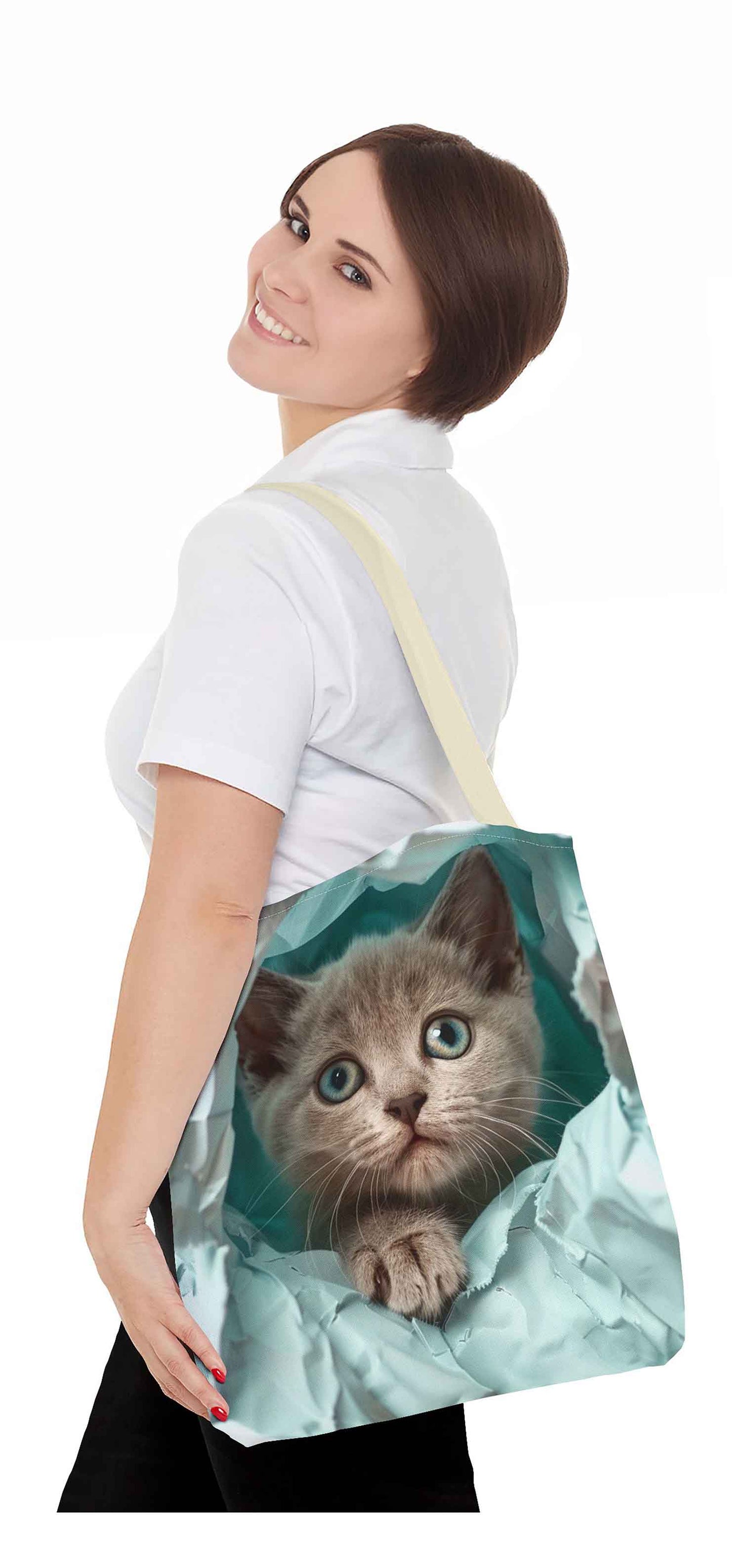 Peekaboo Kitten Tote Bag