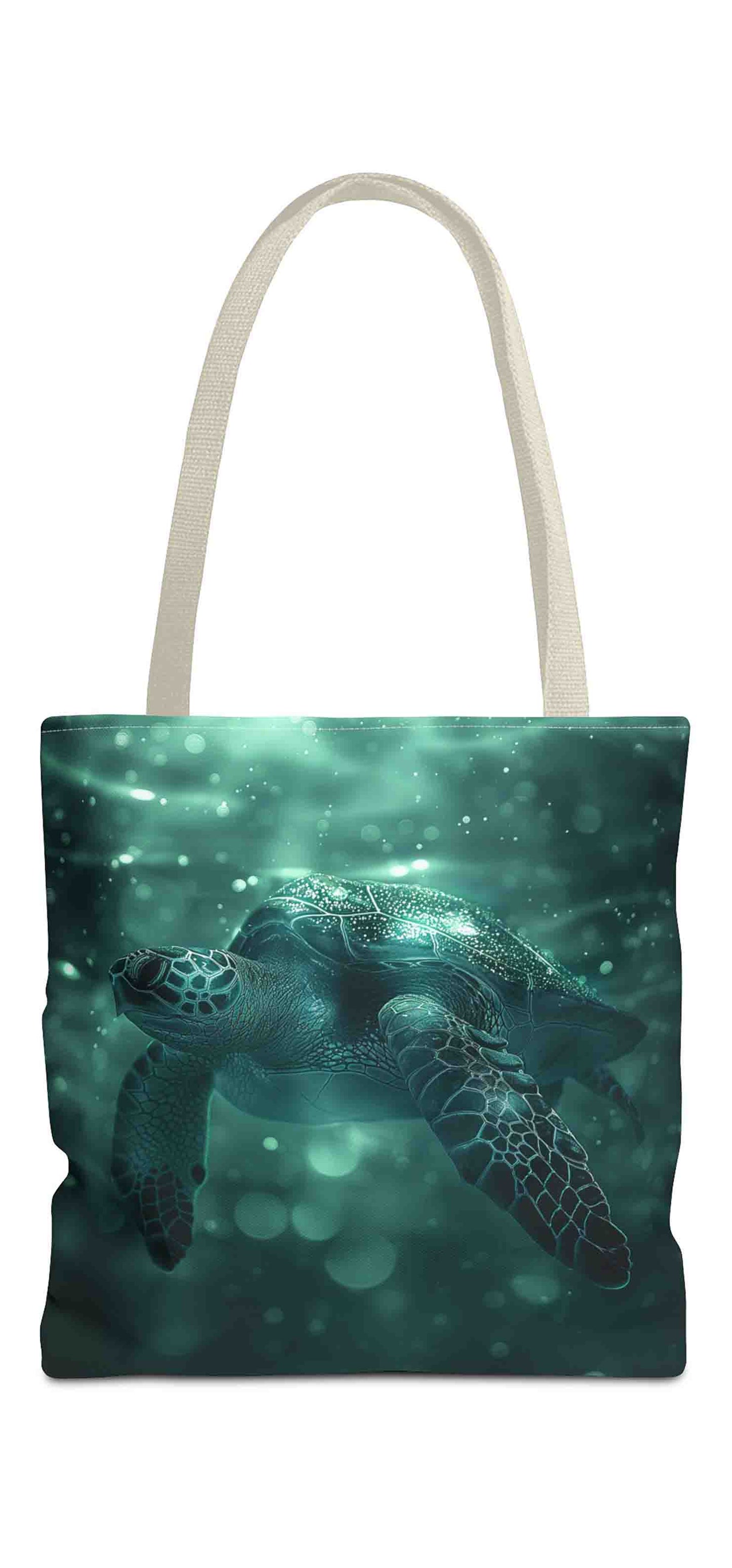 Emerald Depths Turtle Tote Bag