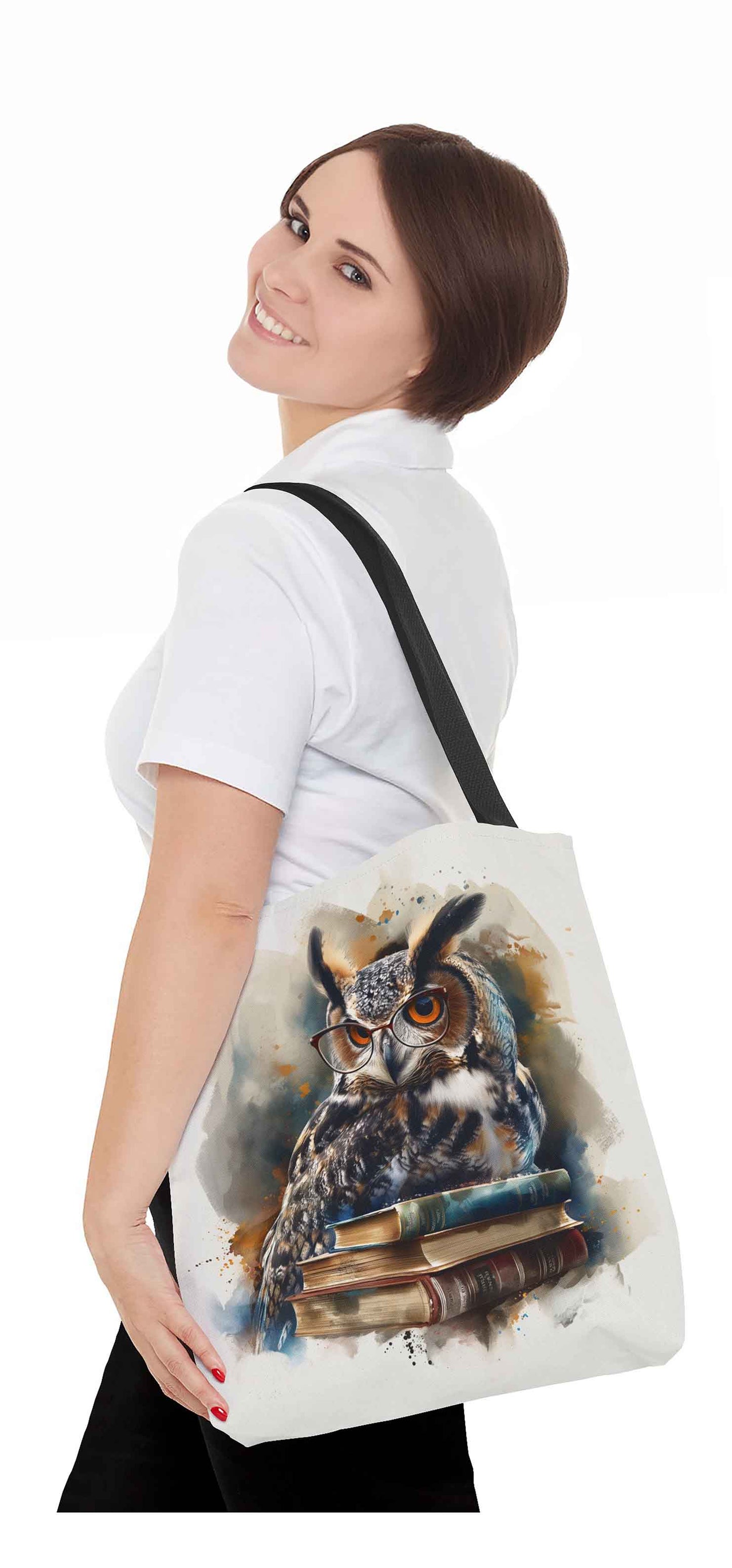 Wise Reader Owl Tote Bag